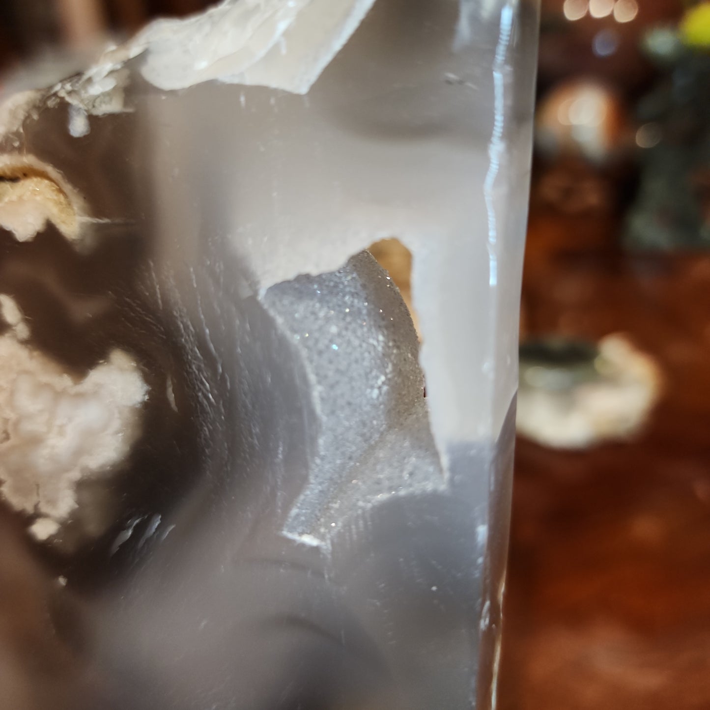 Flower agate slab