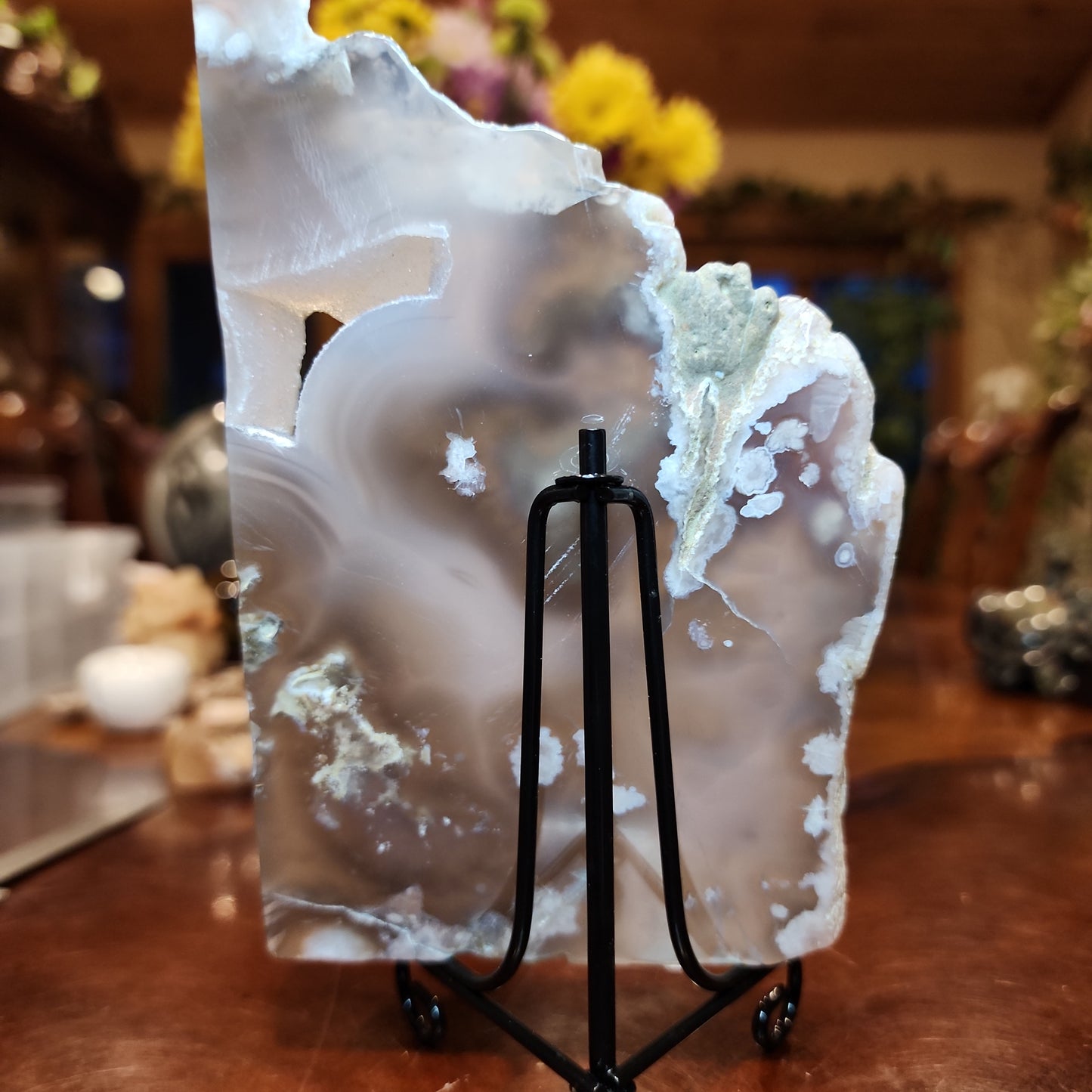 Flower agate slab