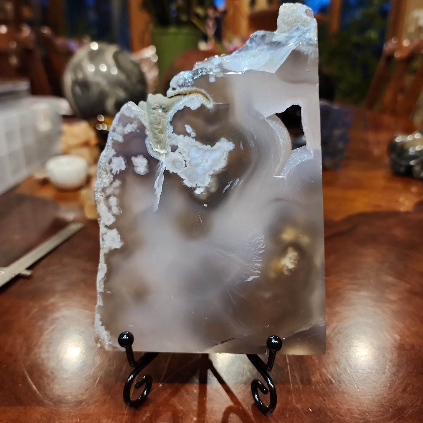 Flower agate slab