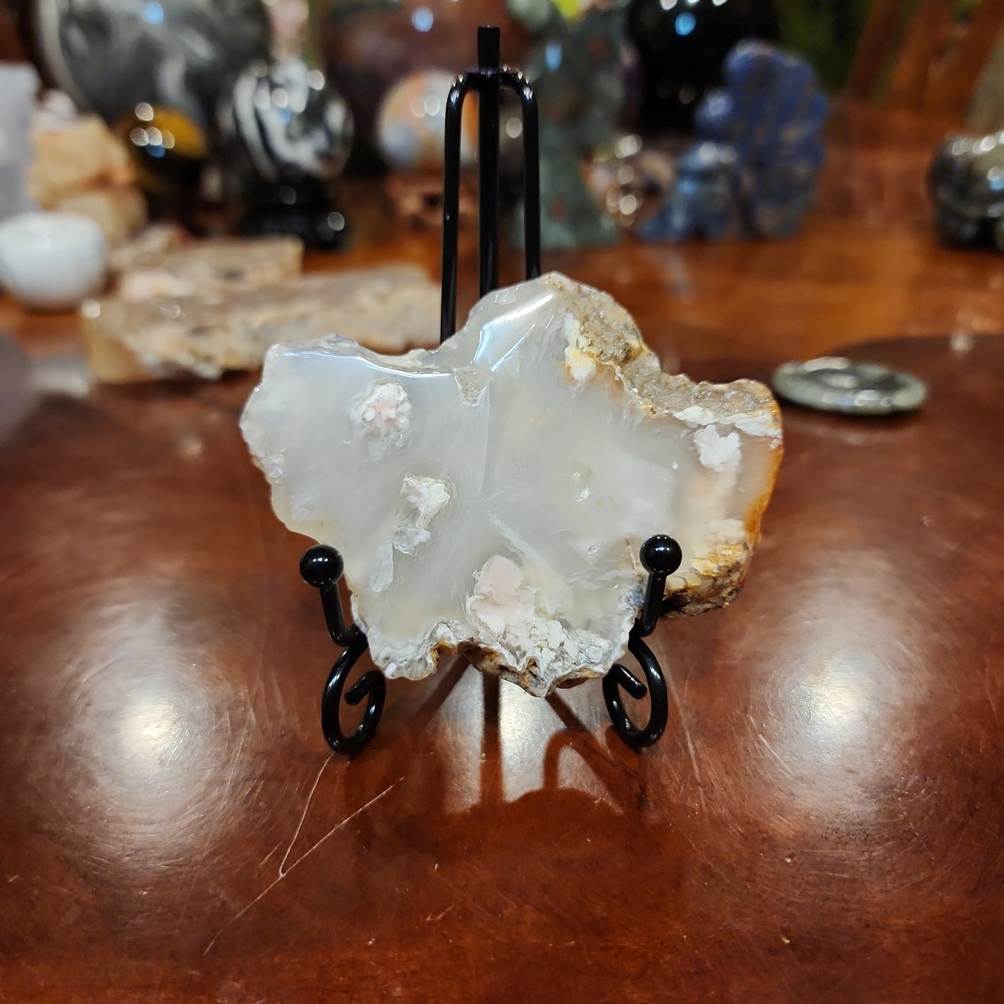 Flower agate slab