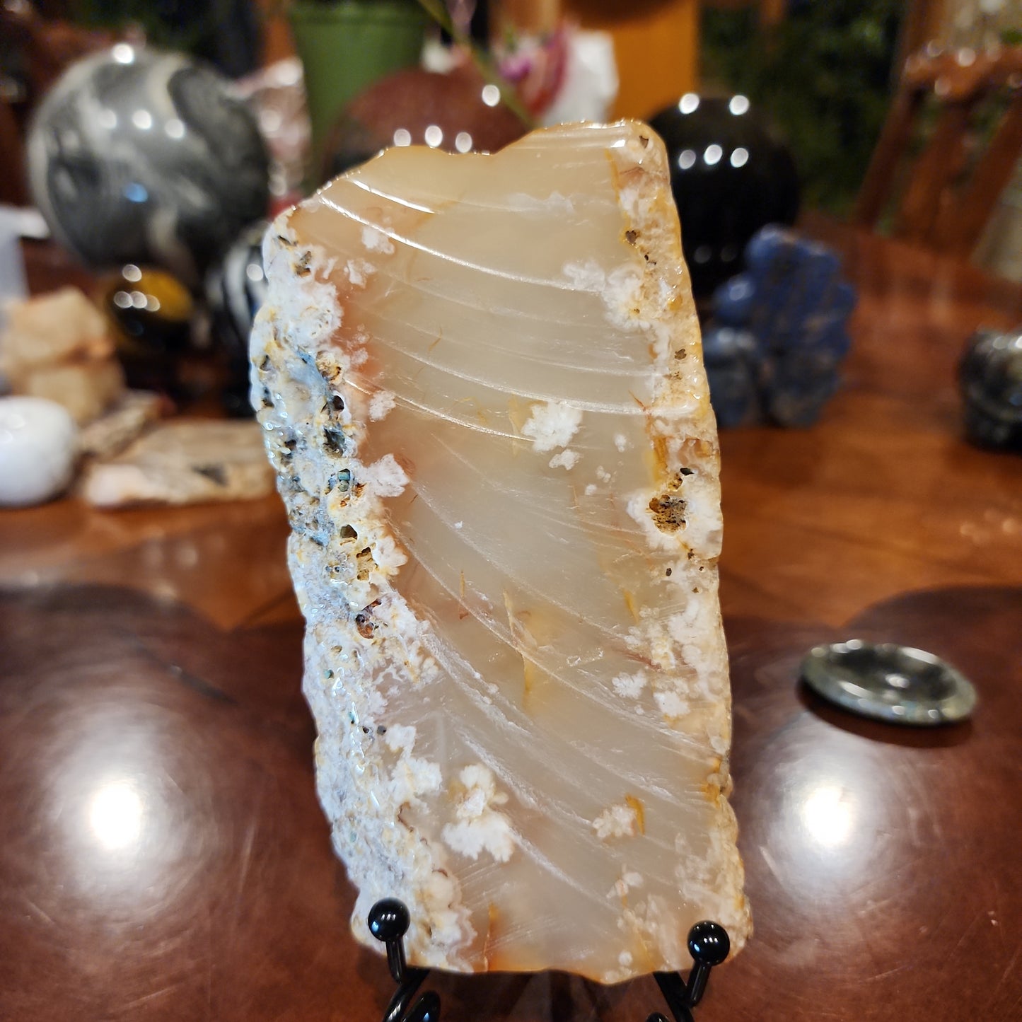 Flower agate slab