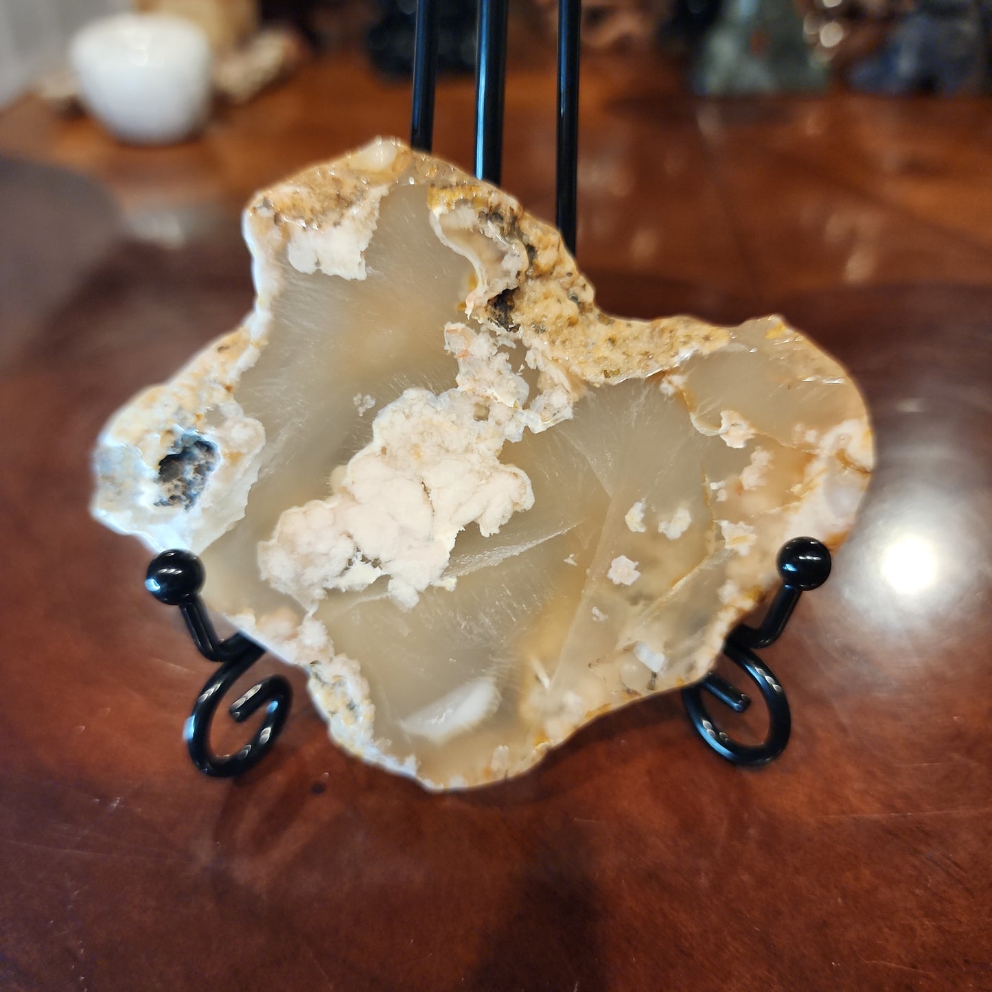 Flower agate slab