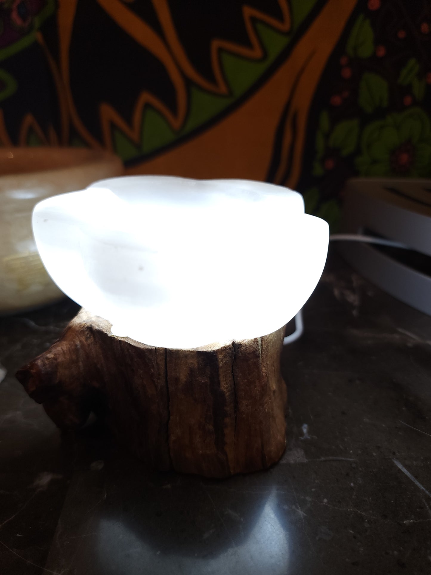 Selenite flower bowl