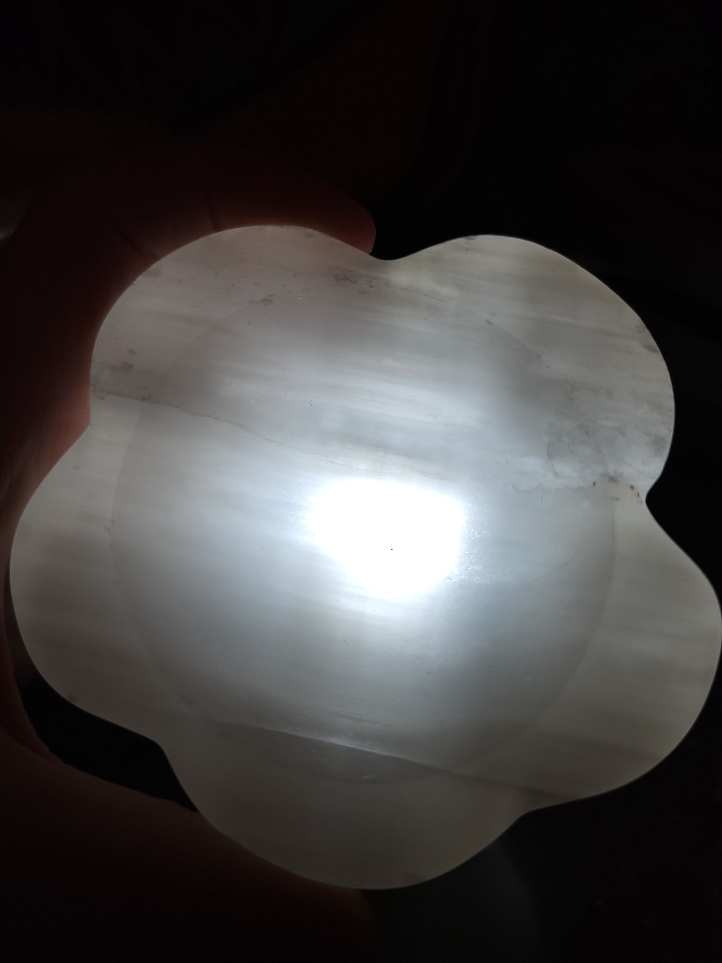 Selenite flower bowl