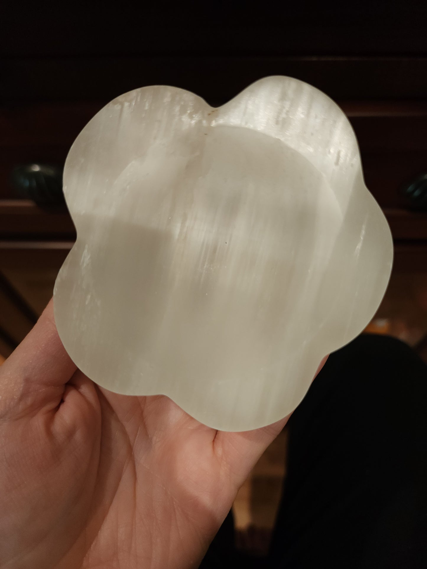 Selenite flower bowl