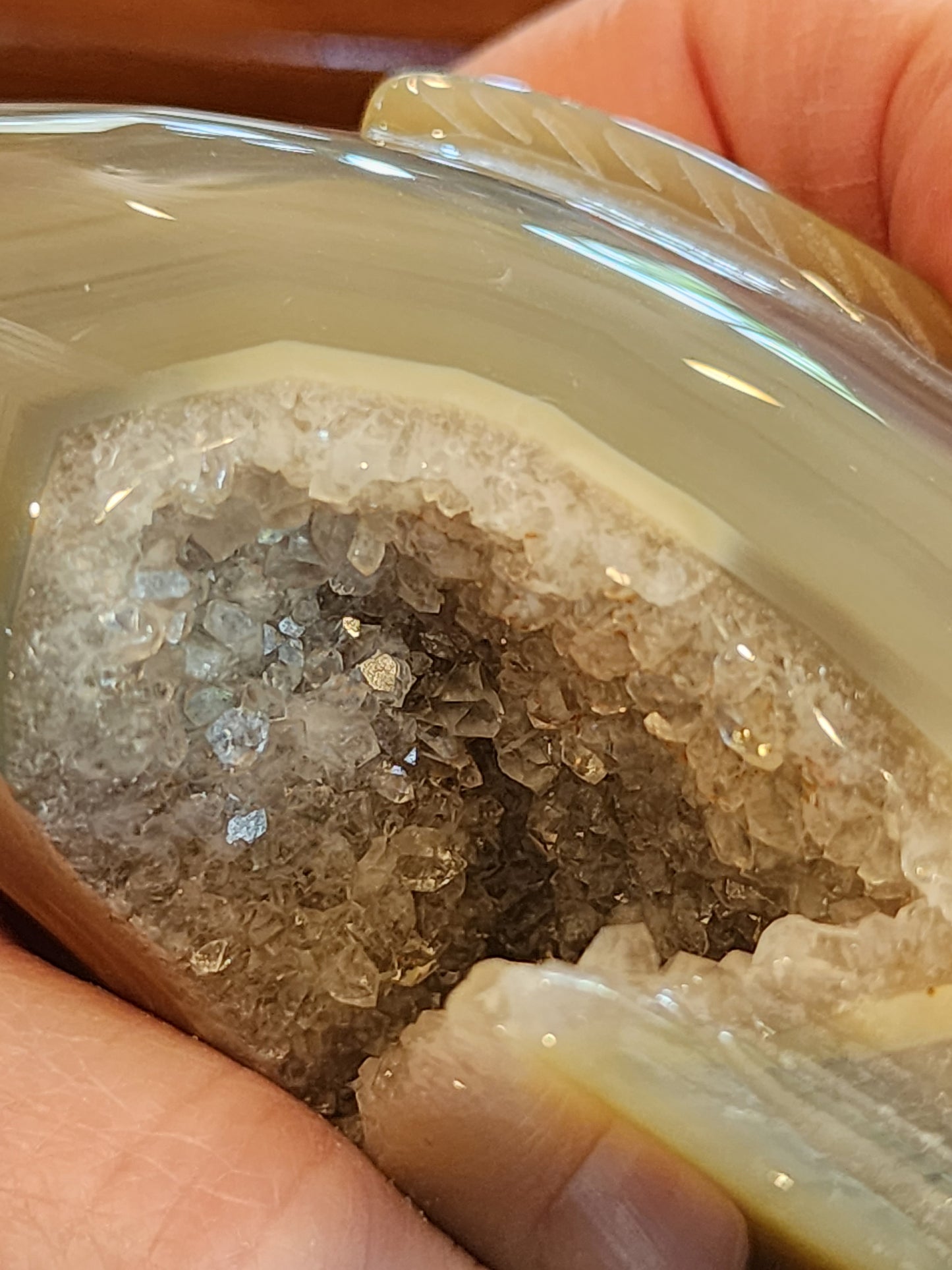 Banded Druzy Agate Fish Carving