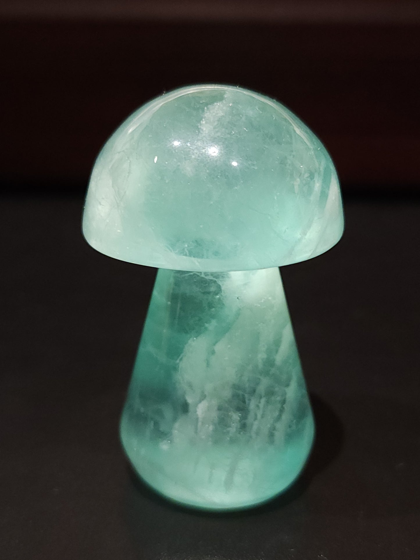 Green fluorite mushroom