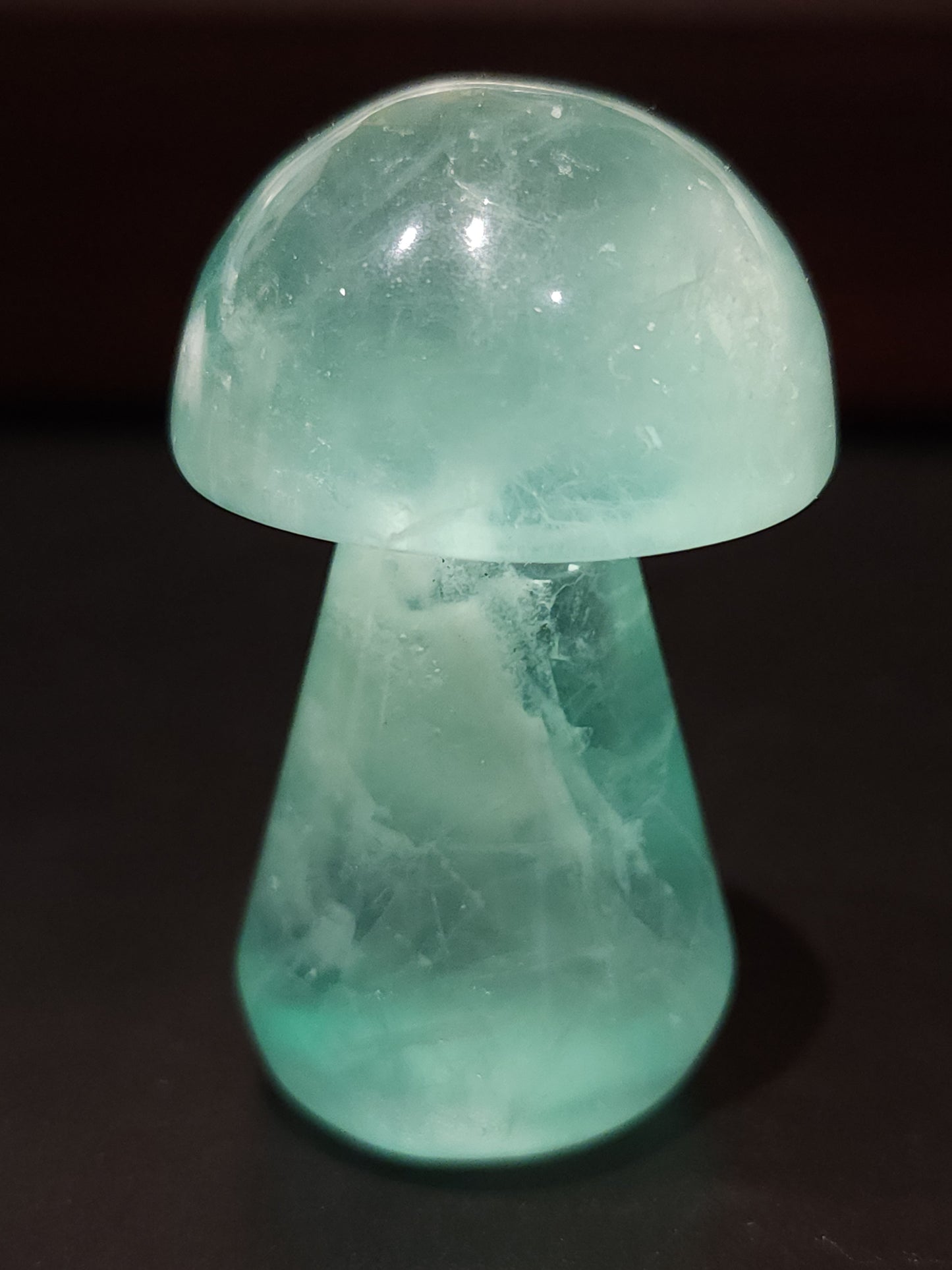 Green fluorite mushroom