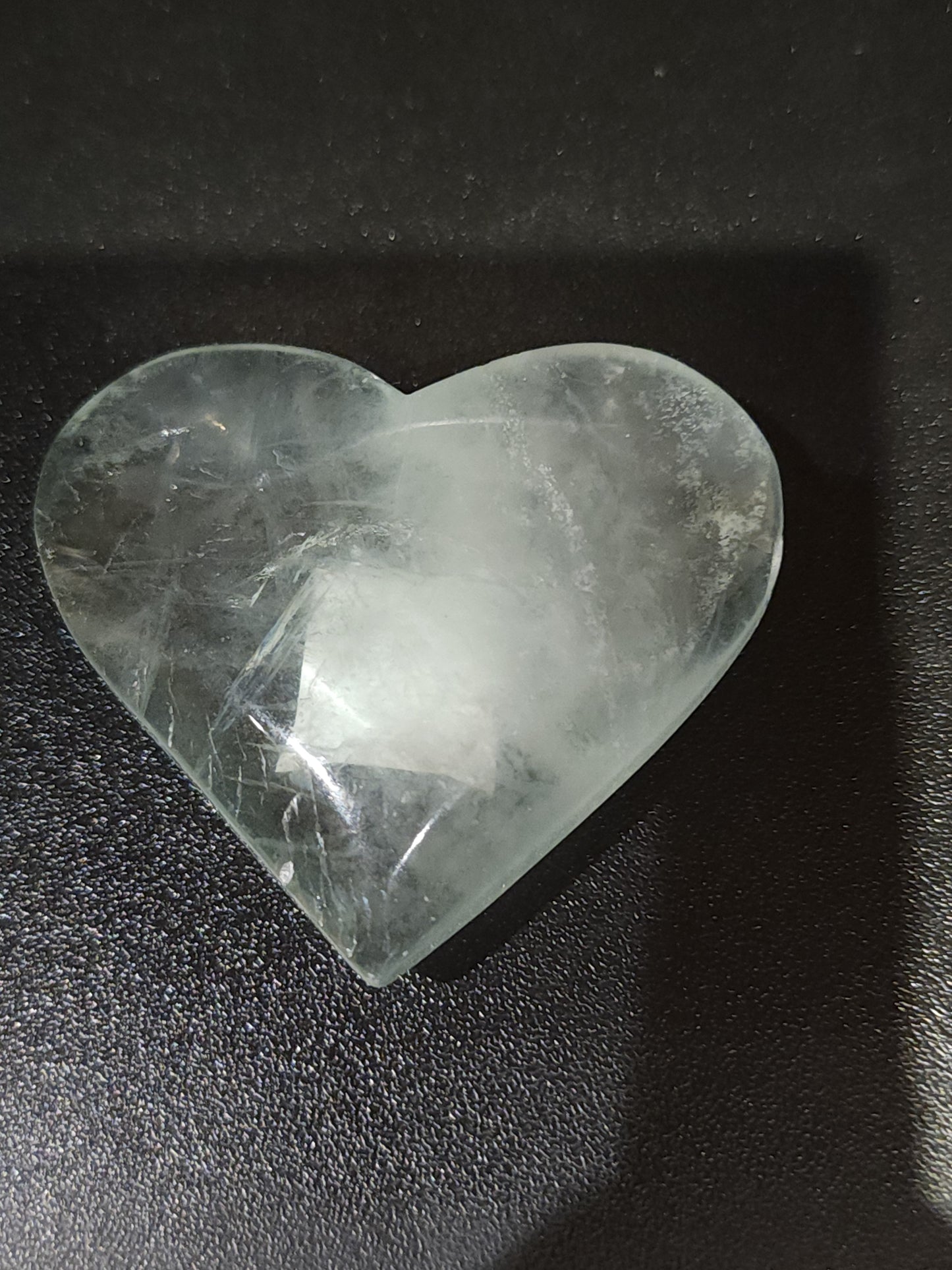 Green fluorite heart carving