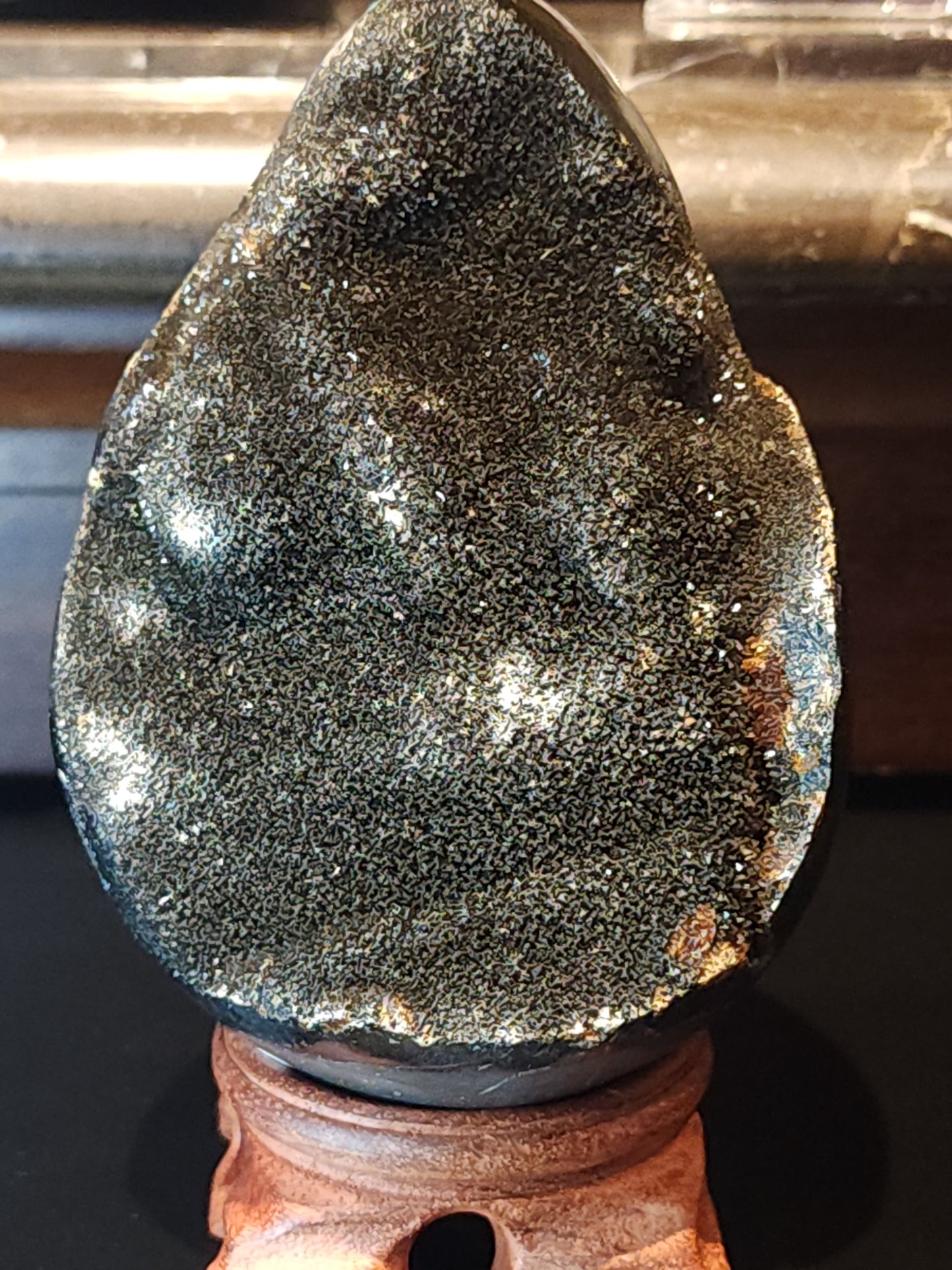 Septarian druzy egg
