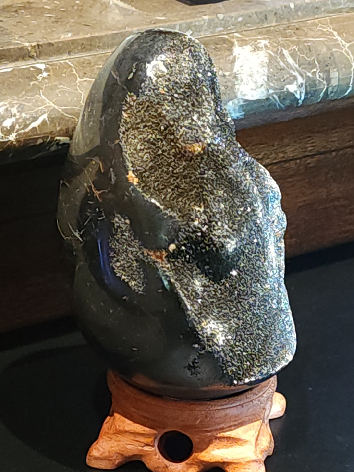 Septarian druzy egg
