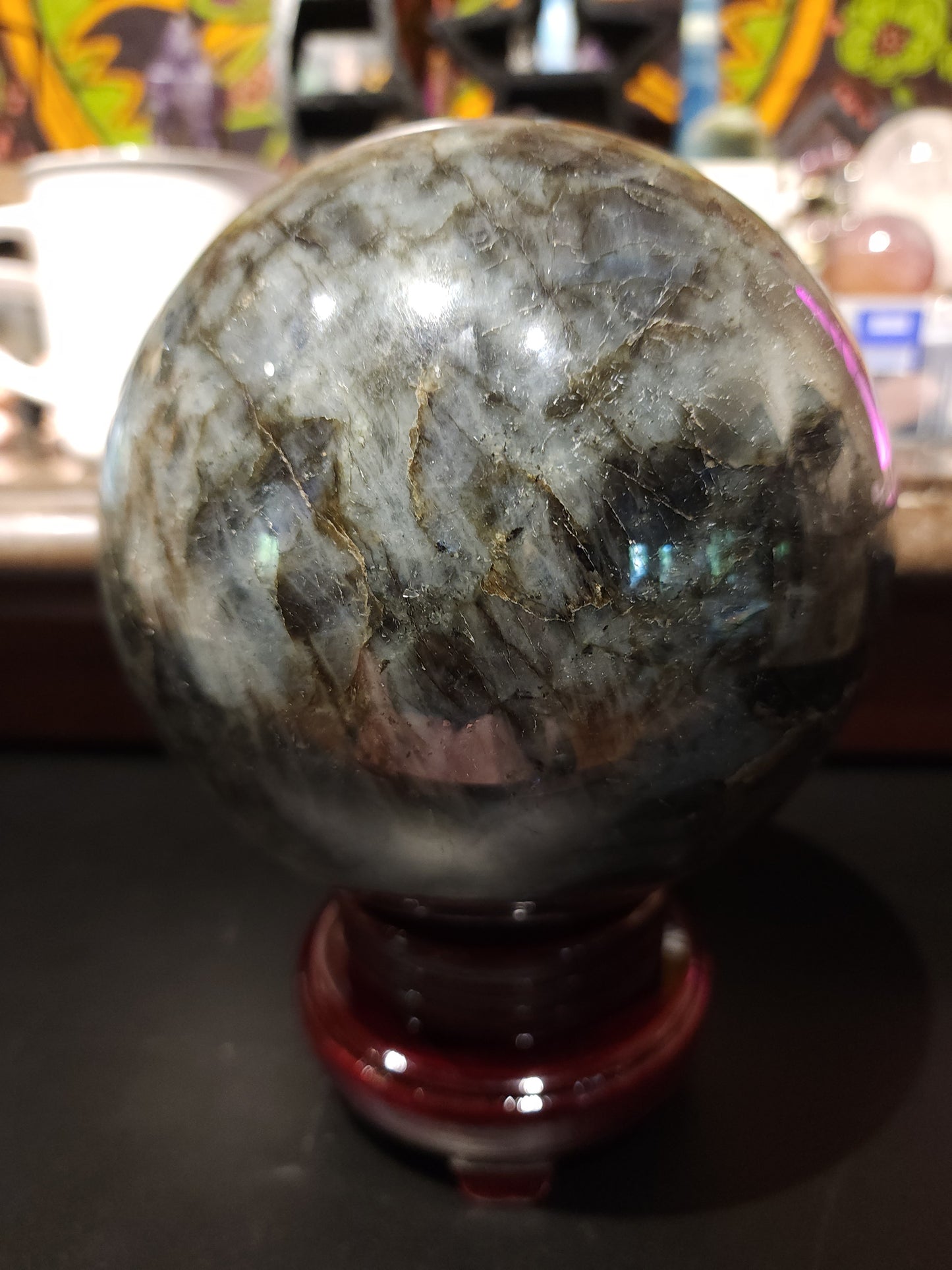 Large labradorite sphere