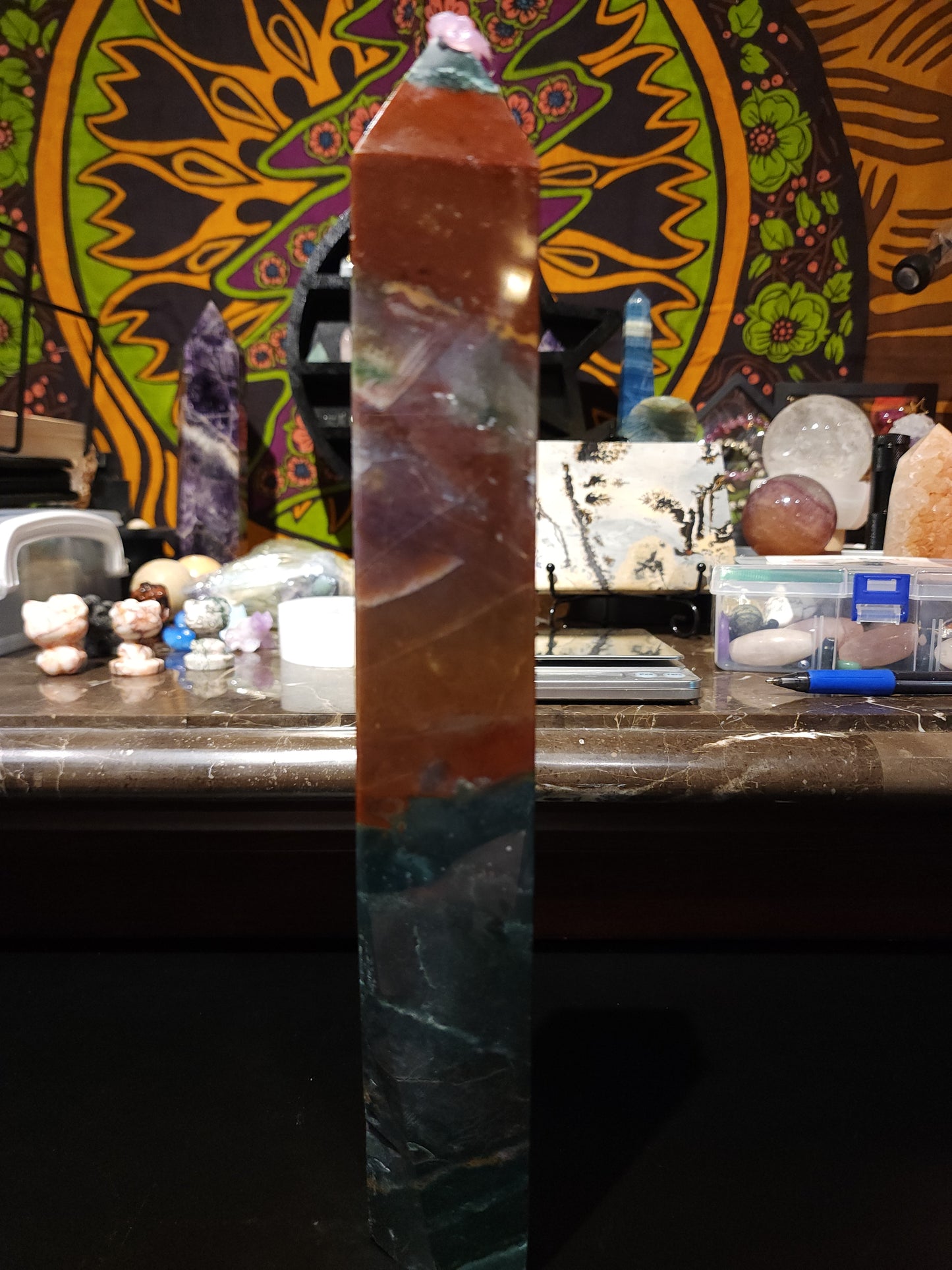 Large ocean jasper tower