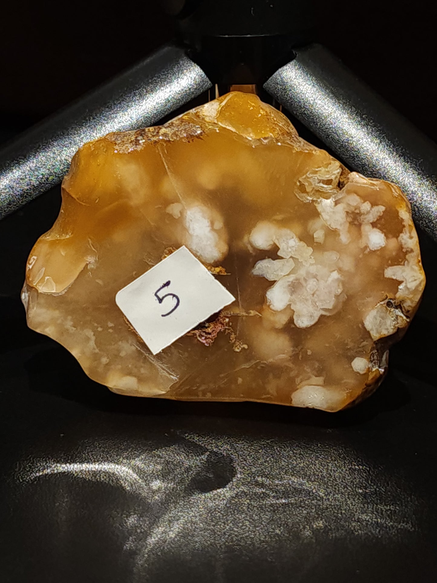 Flower agate slab