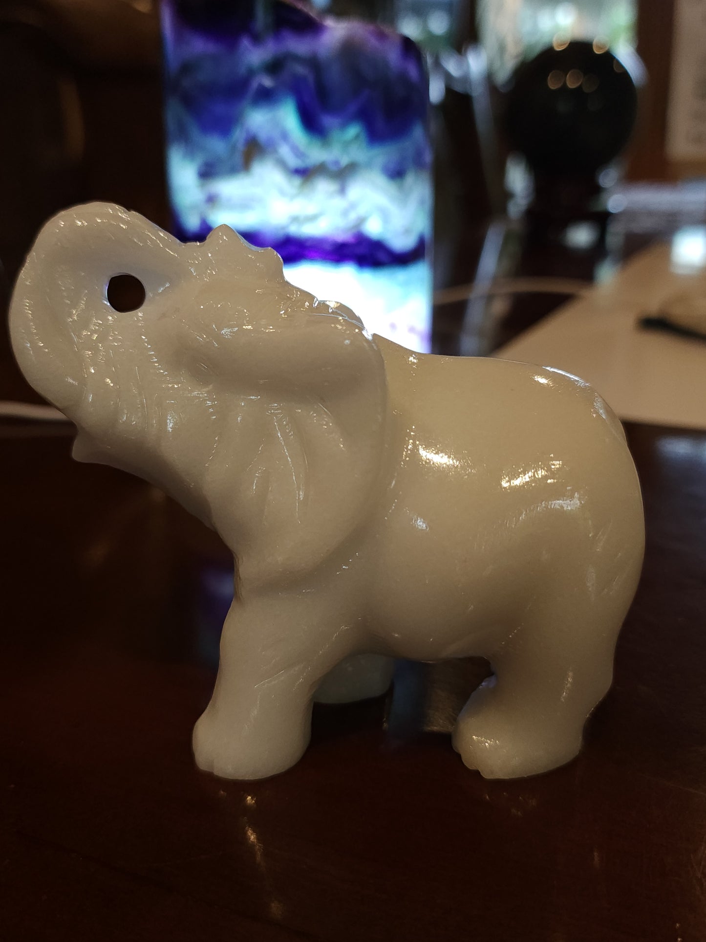 White jade elephant