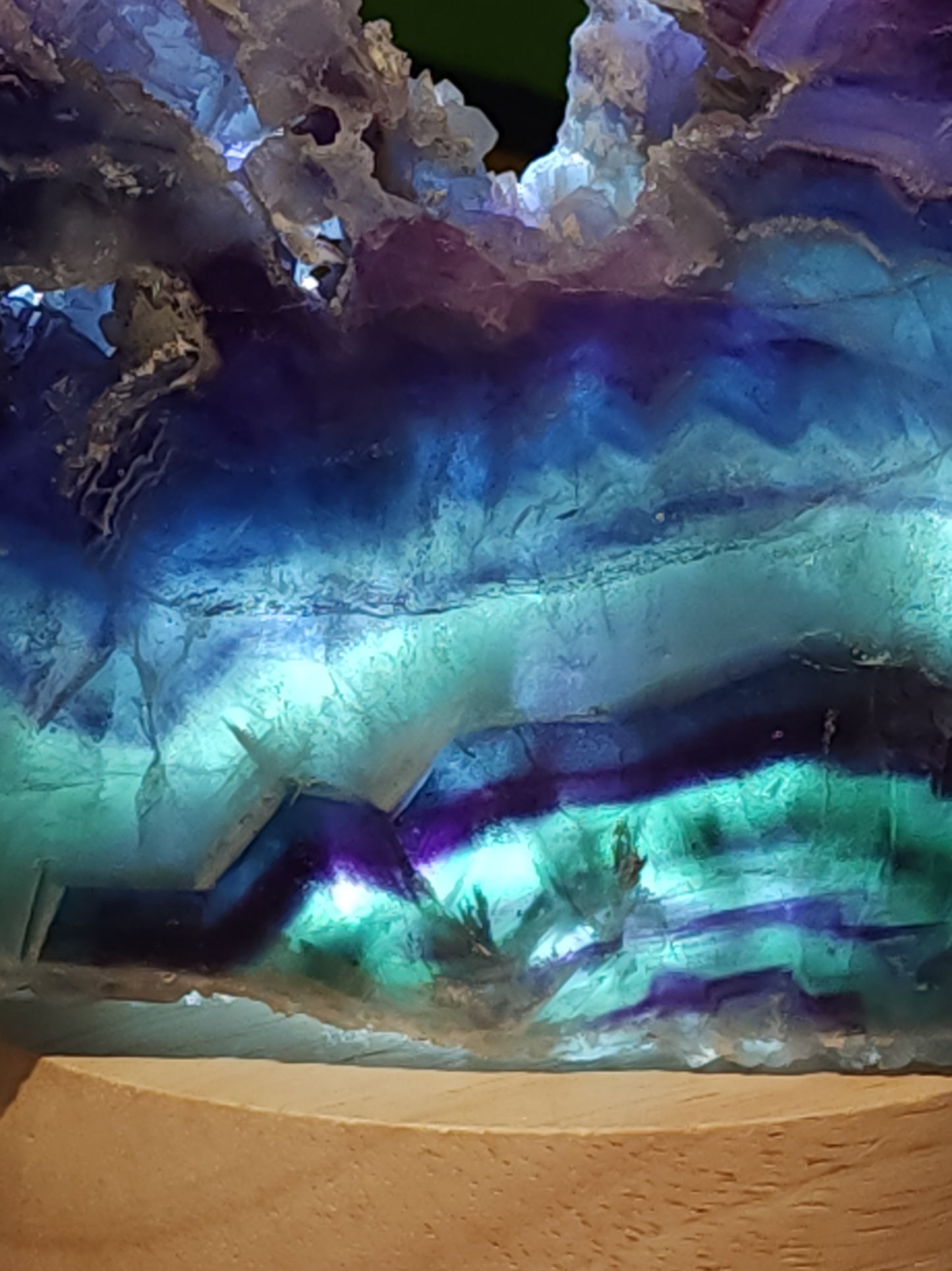 Rainbow fluorite slab