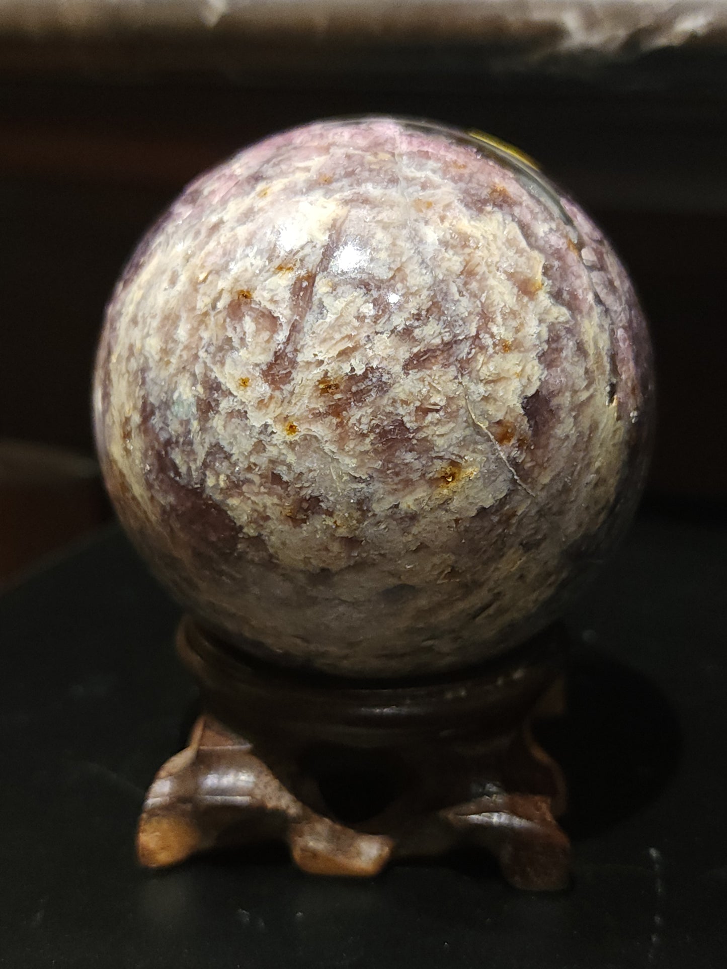 Rubellite pink tourmaline sphere