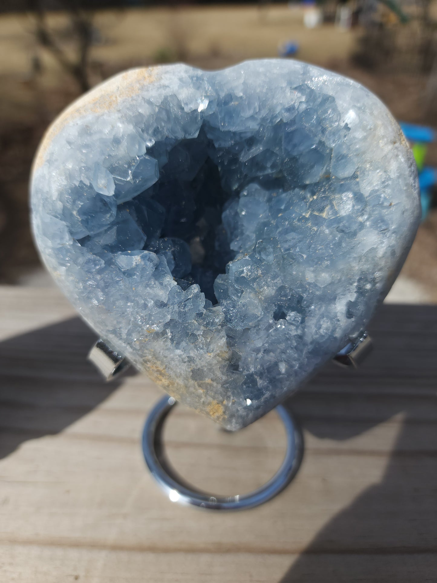 Blue Celestite Freeform Heart