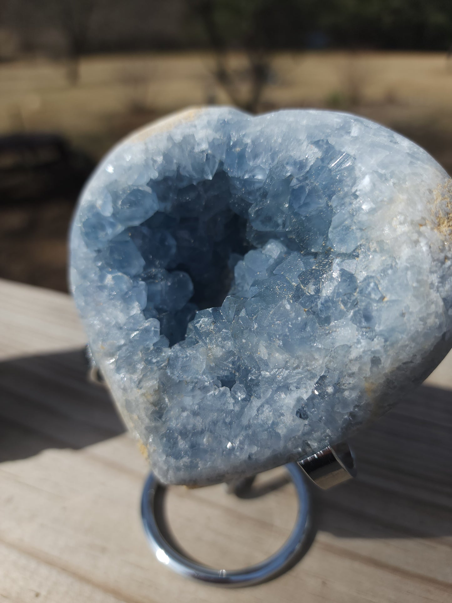 Blue Celestite Freeform Heart