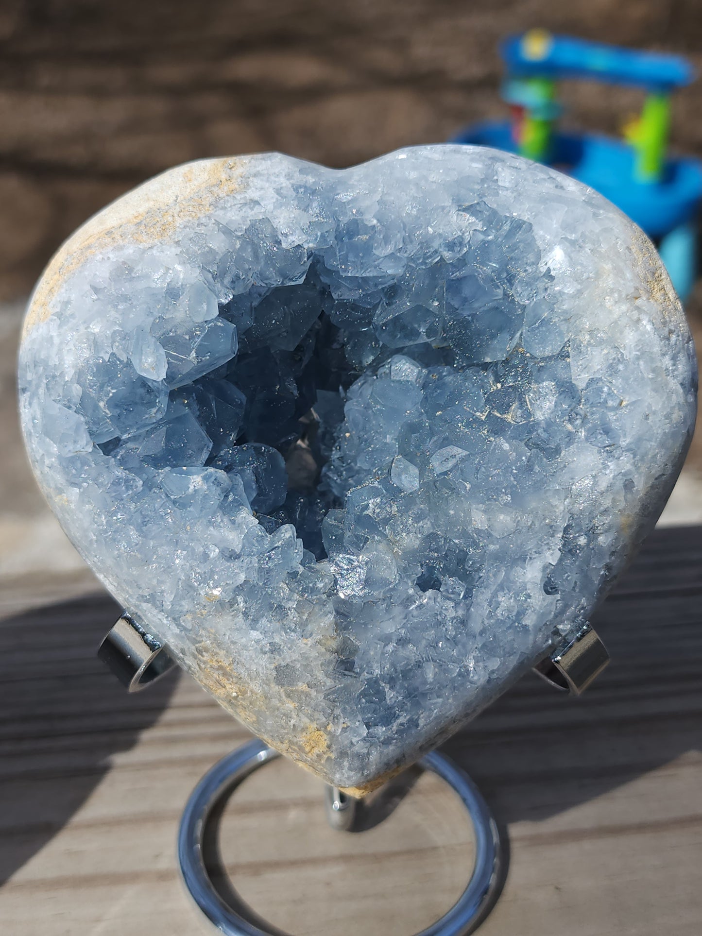 Blue Celestite Freeform Heart