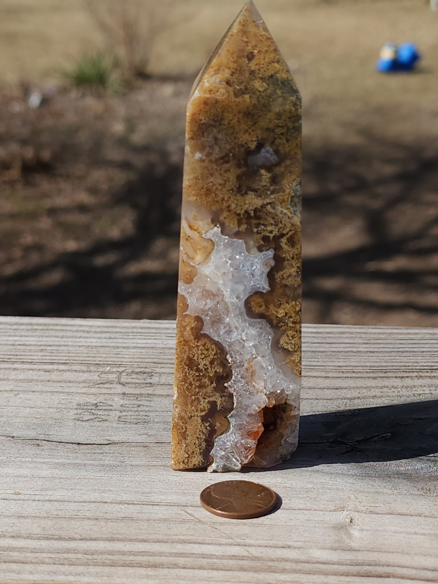 Red Moss Agate Tower