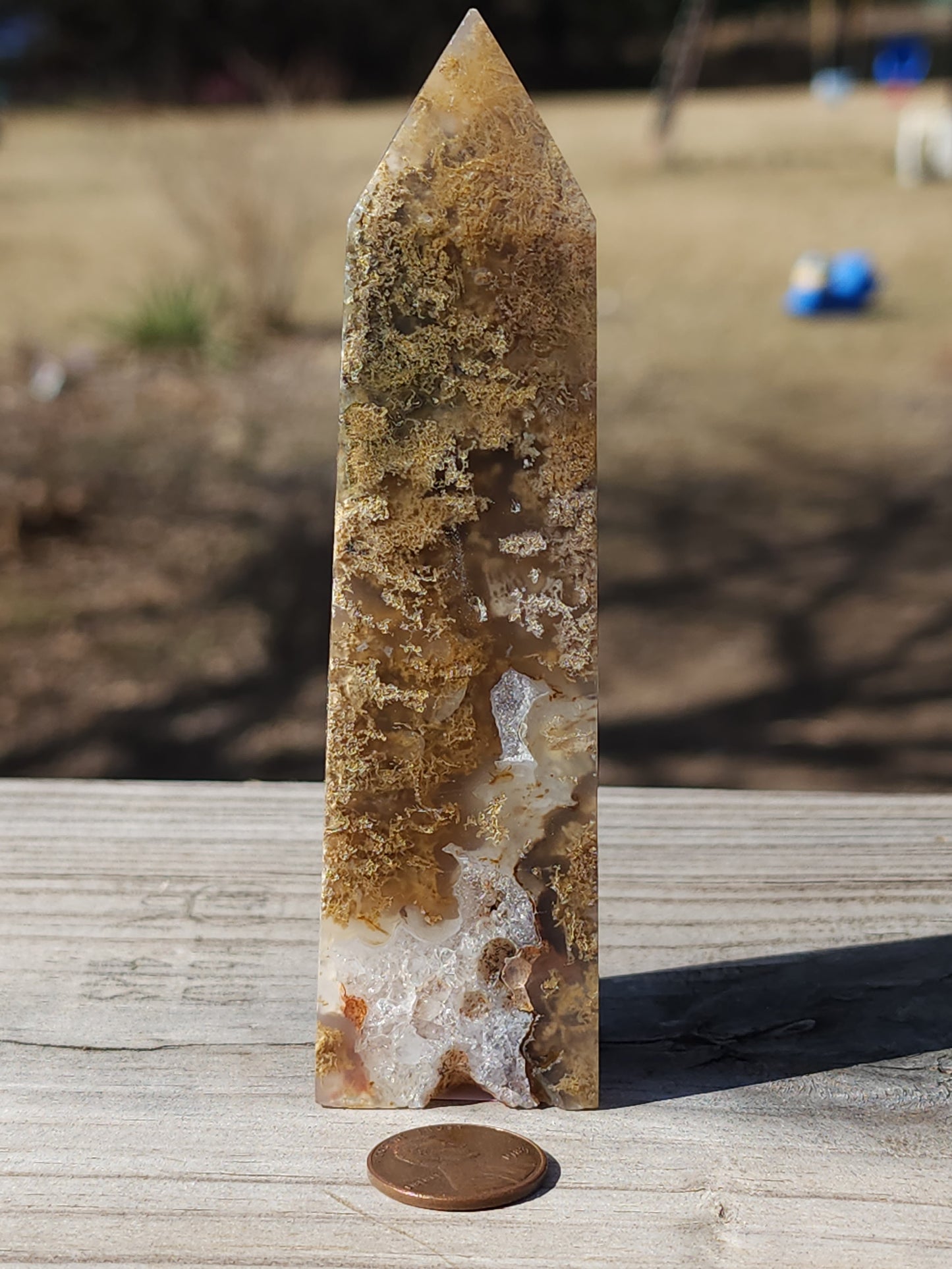 Red Moss Agate Tower