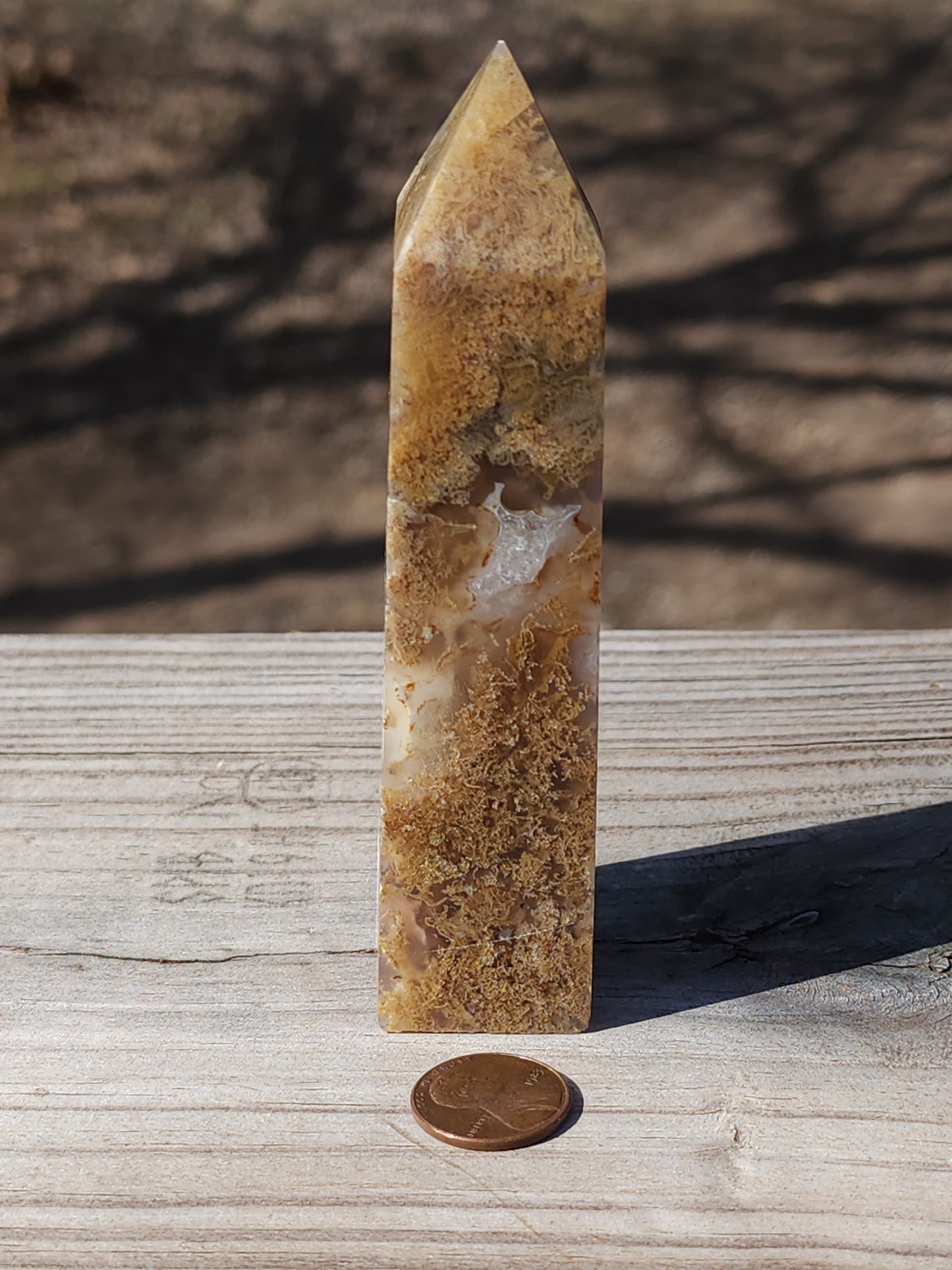 Red Moss Agate Tower