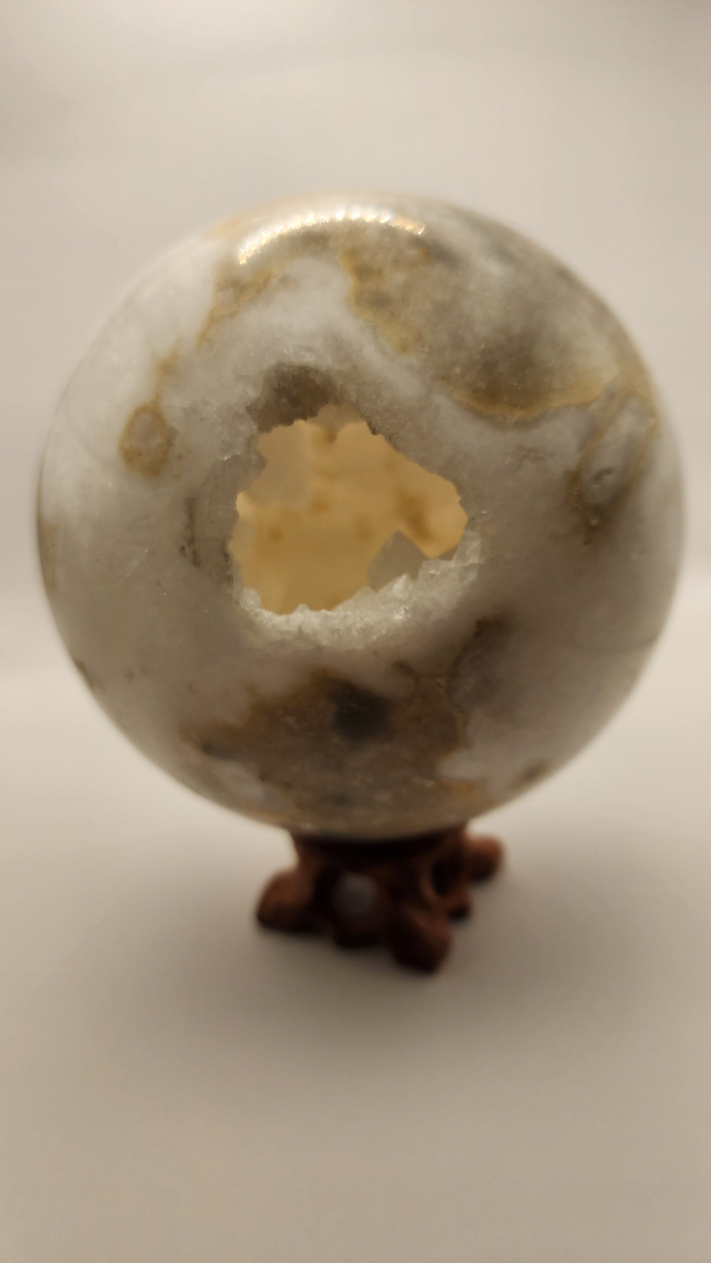 Large White agate sphere