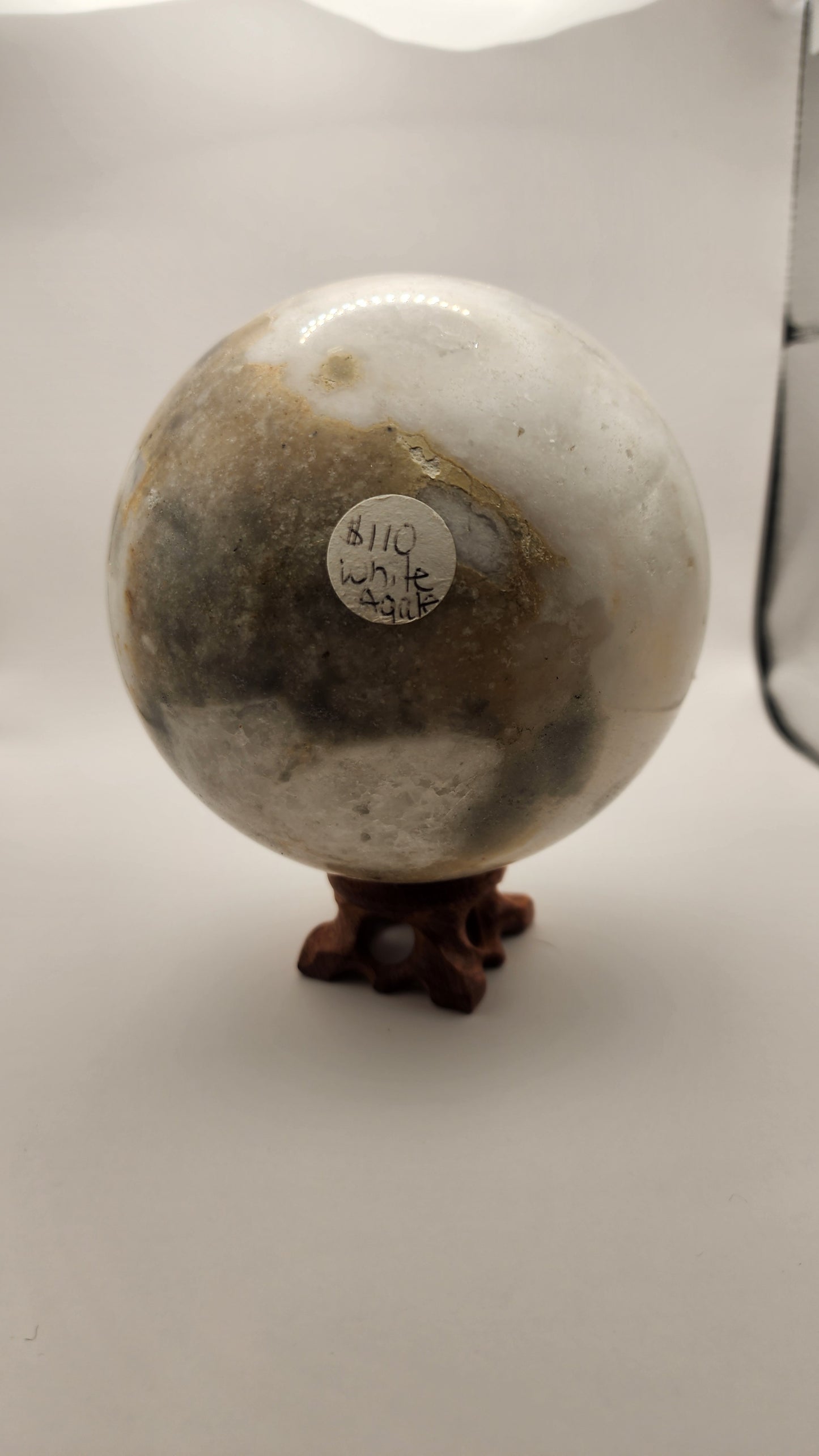 Large White agate sphere