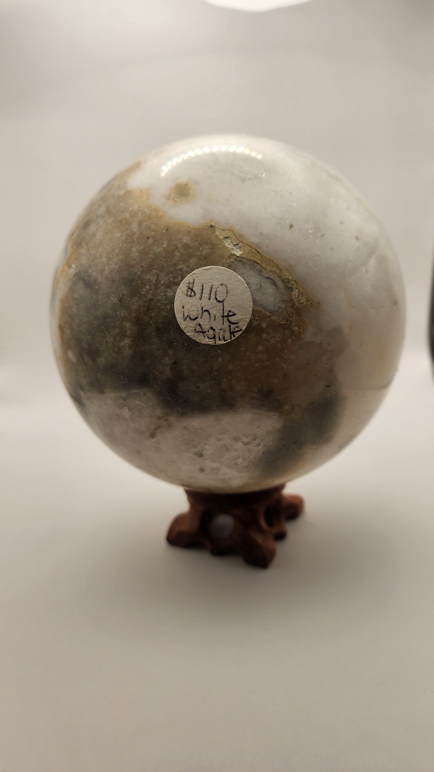 Large White agate sphere