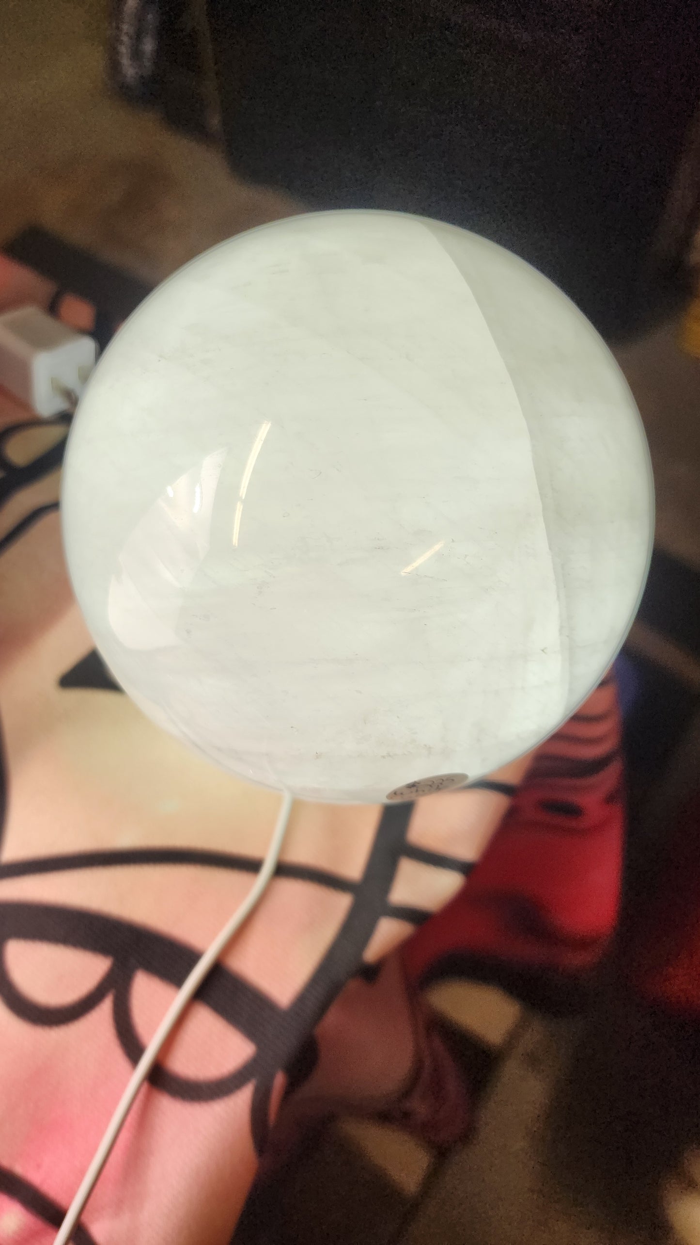 Large White calcite sphere