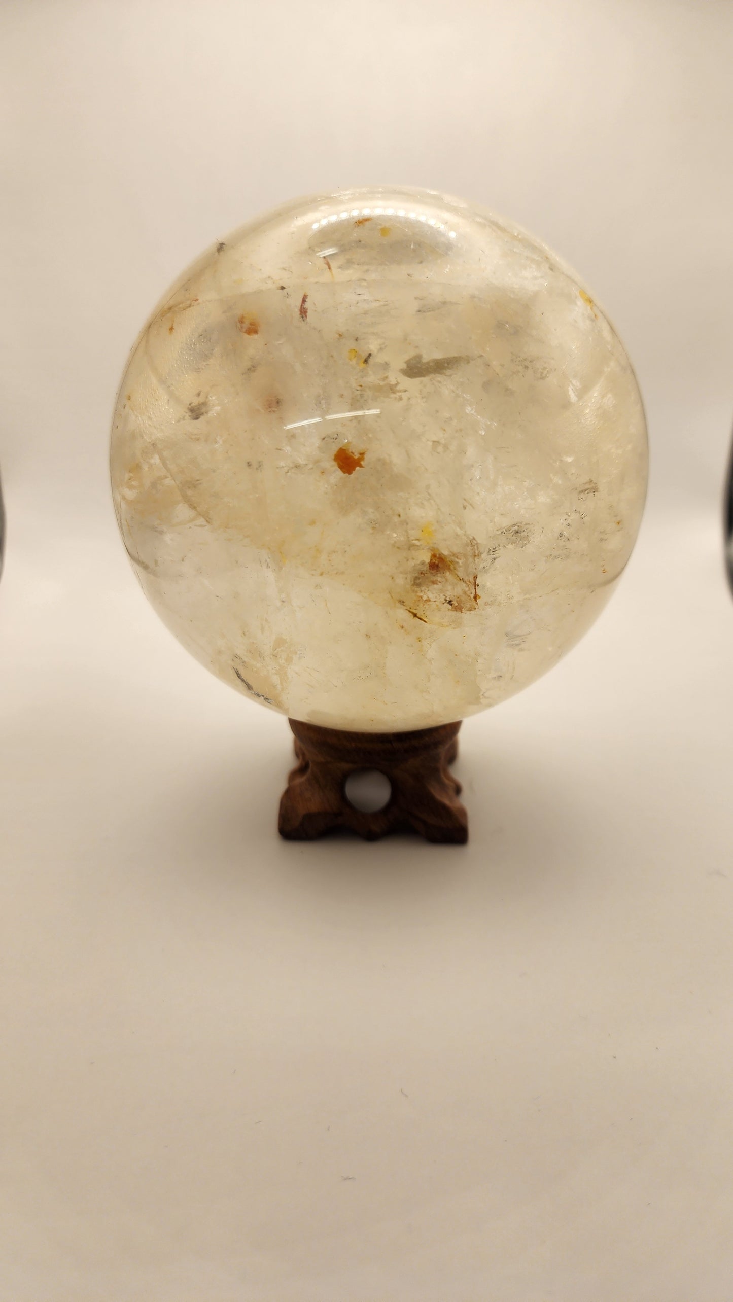 Large Golden healer clear quartz sphere