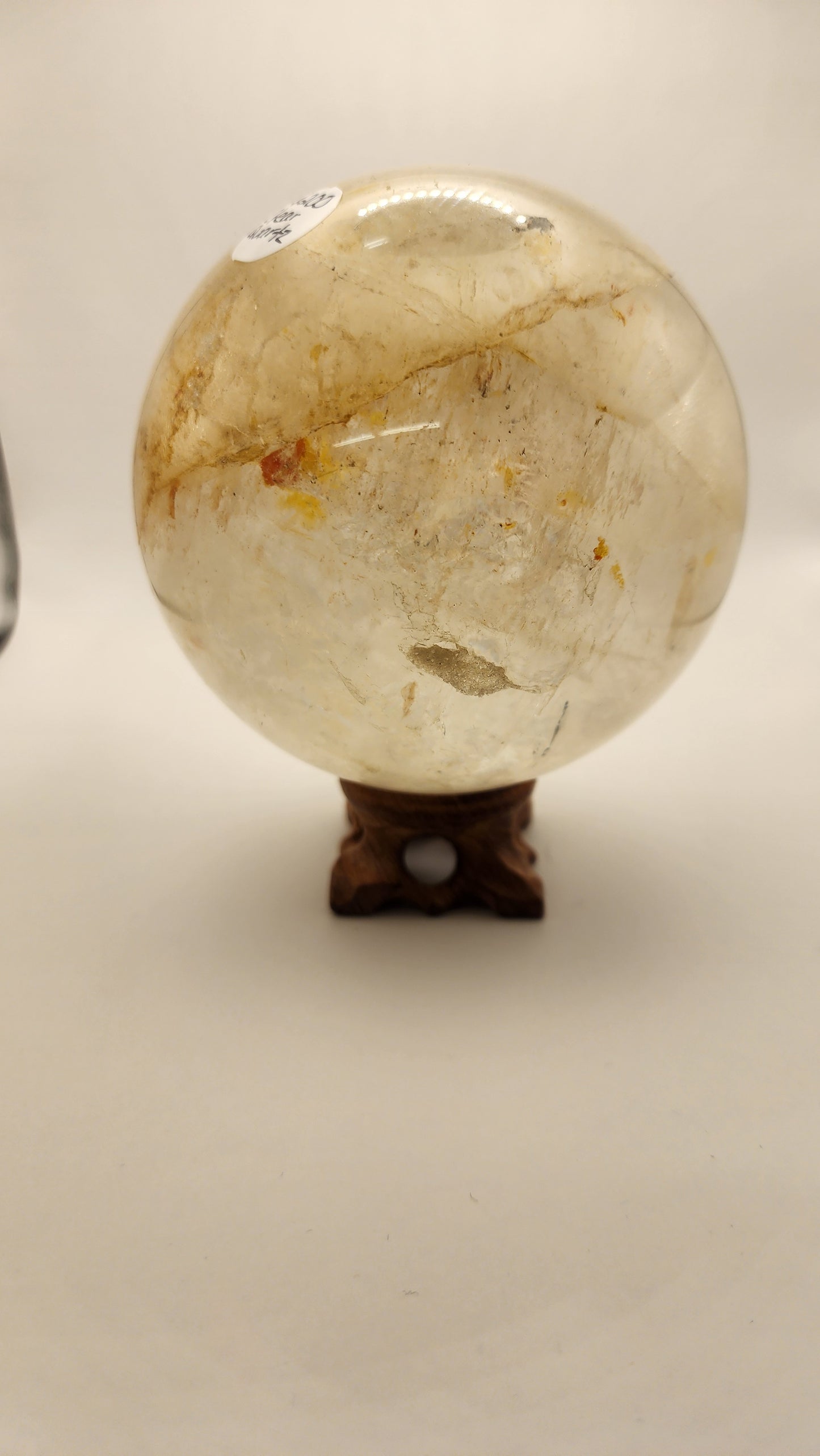 Large Golden healer clear quartz sphere