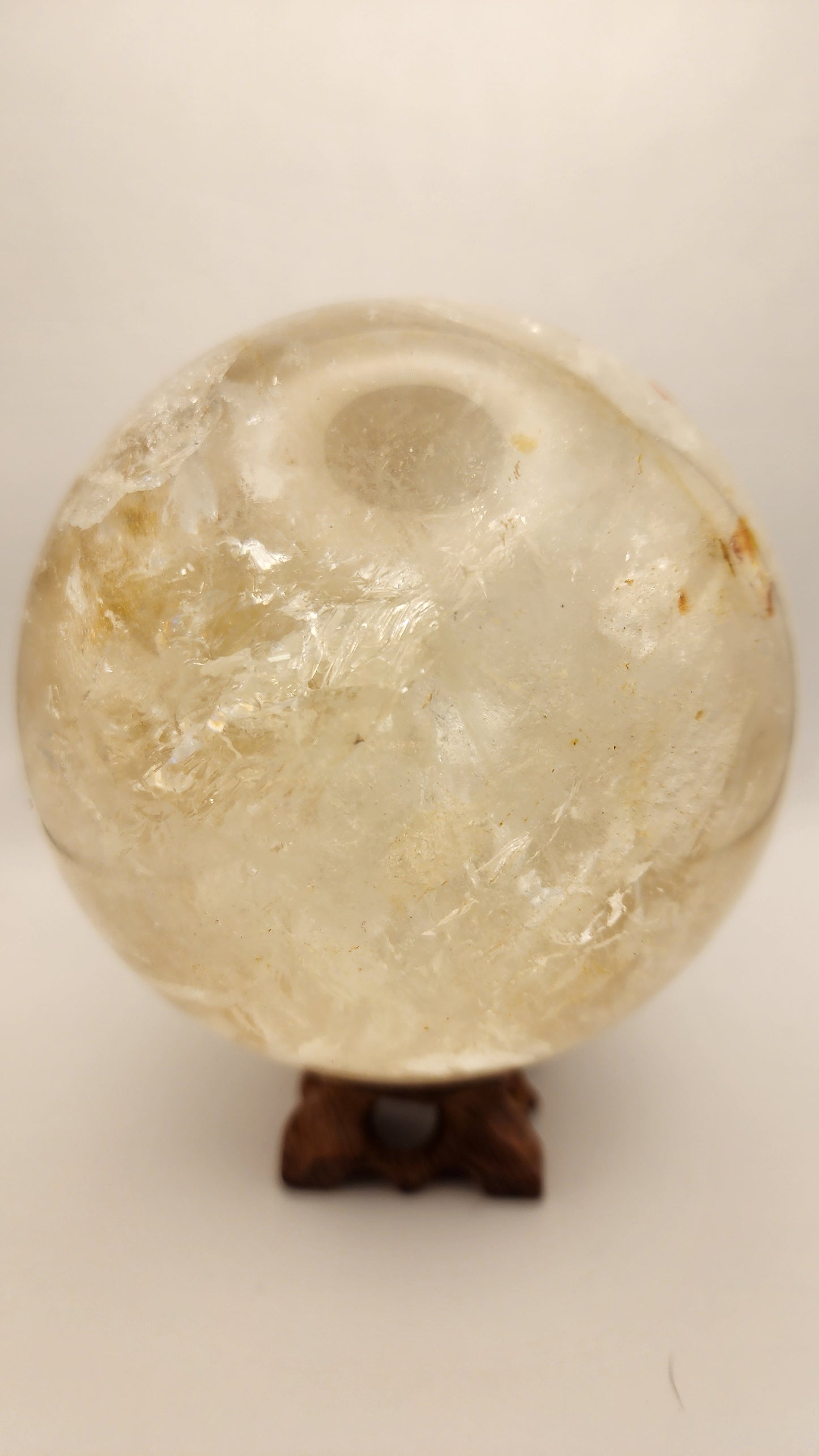 Large Golden healer clear quartz sphere