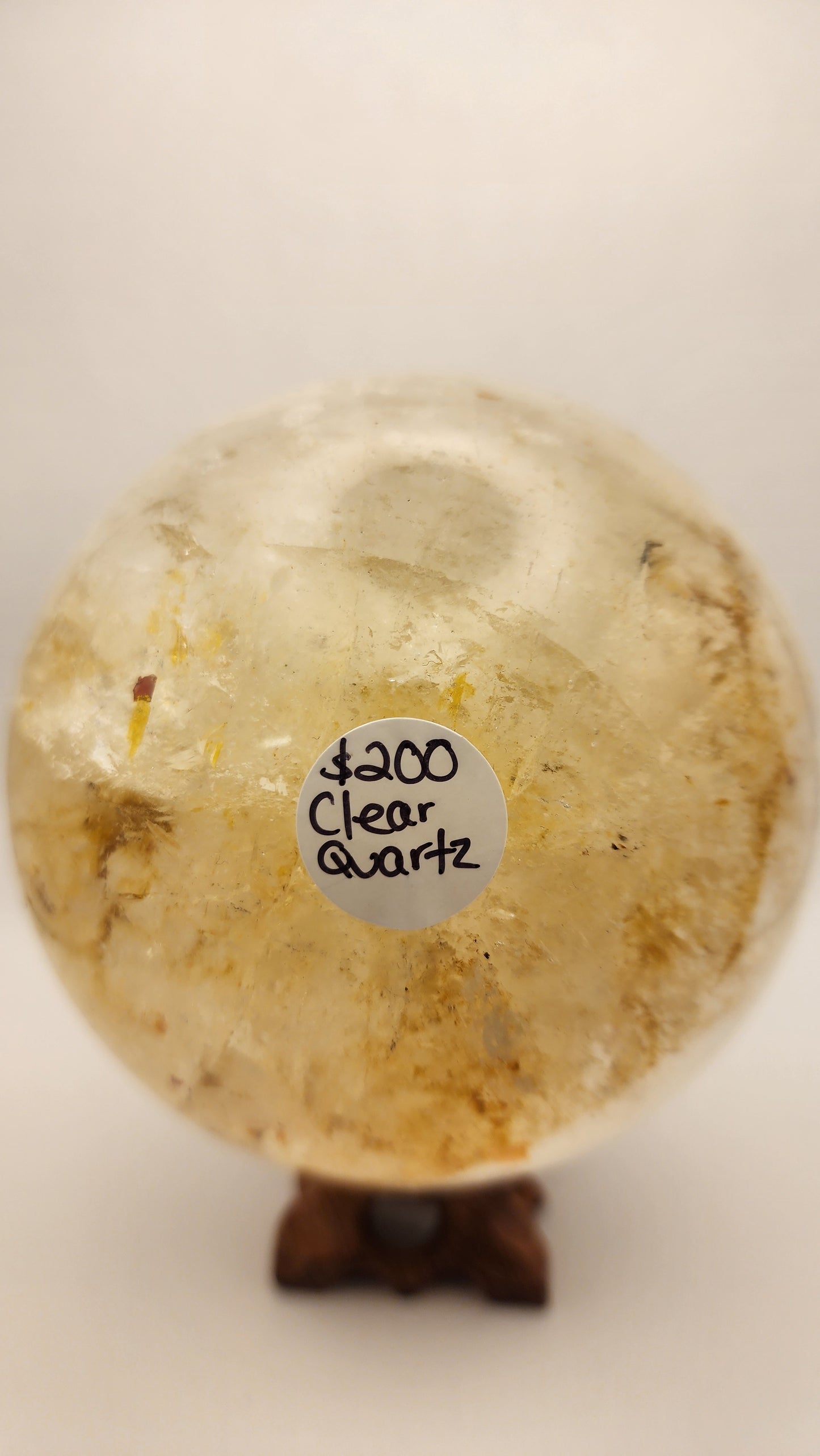 Large Golden healer clear quartz sphere