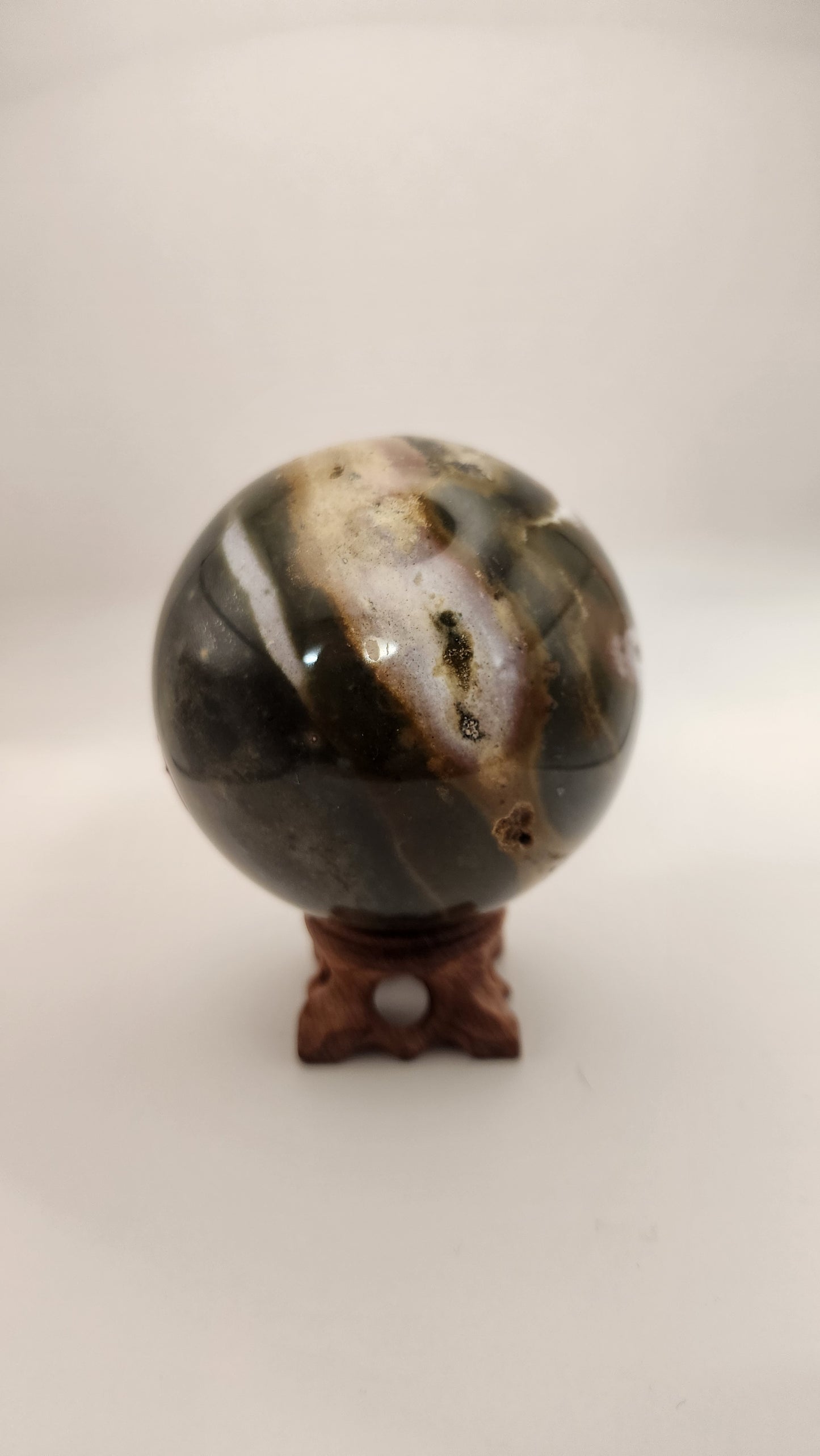 84mm ocean Jasper sphere with stand