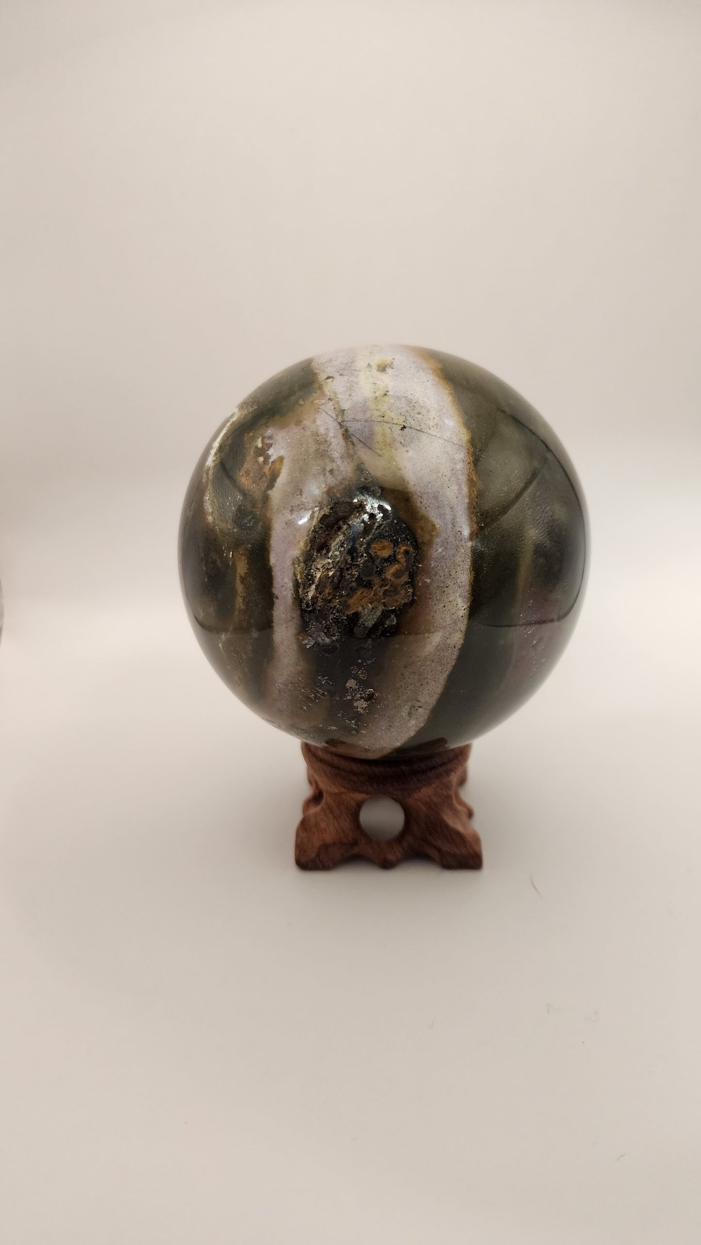 84mm ocean Jasper sphere with stand