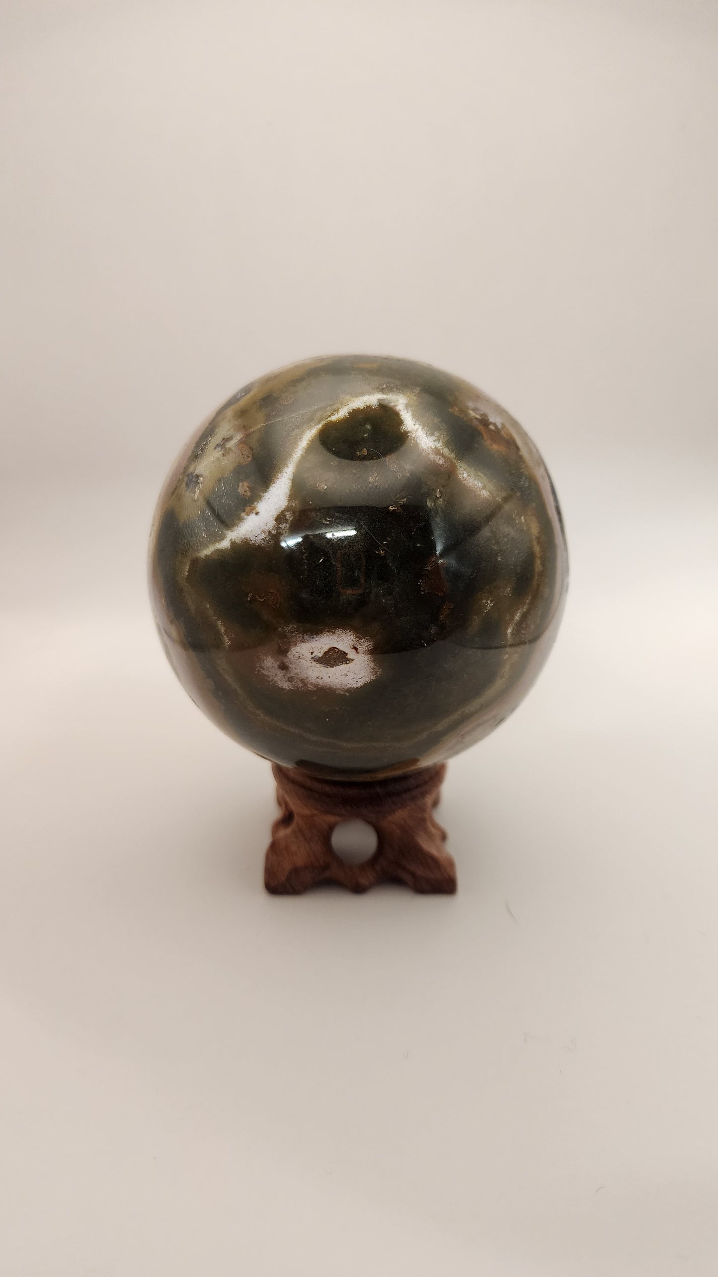 84mm ocean Jasper sphere with stand