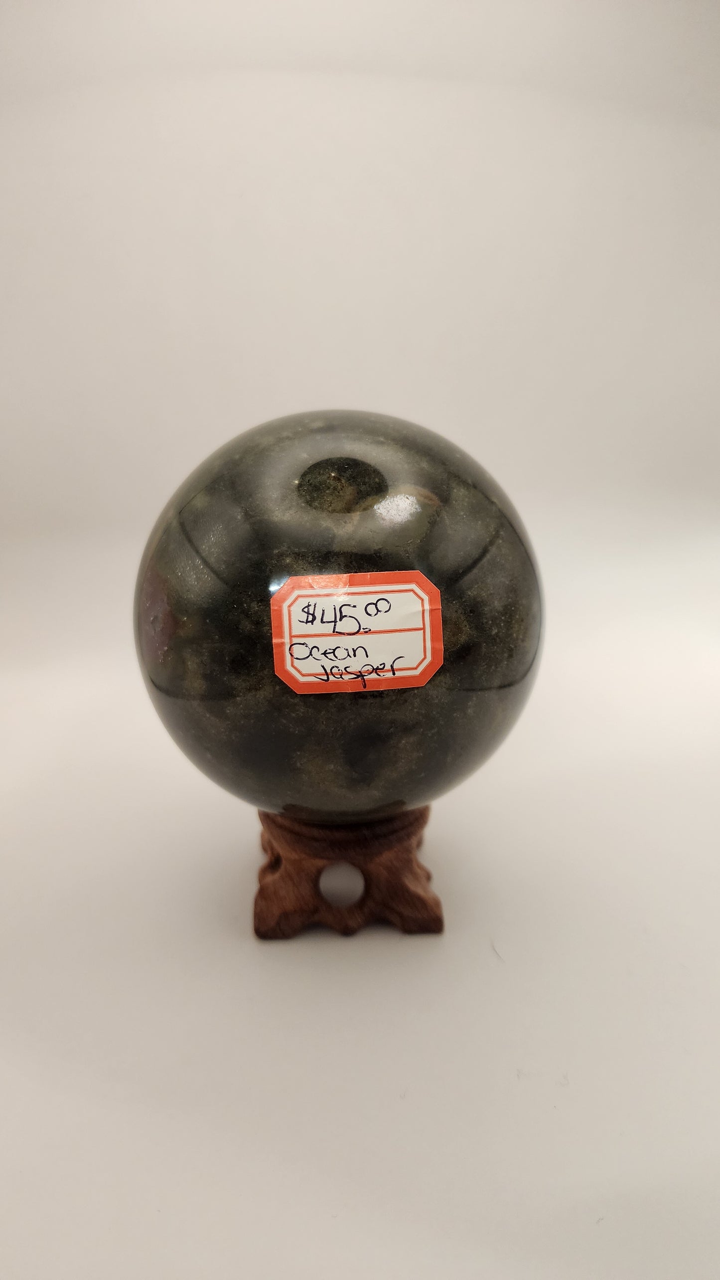 84mm ocean Jasper sphere with stand