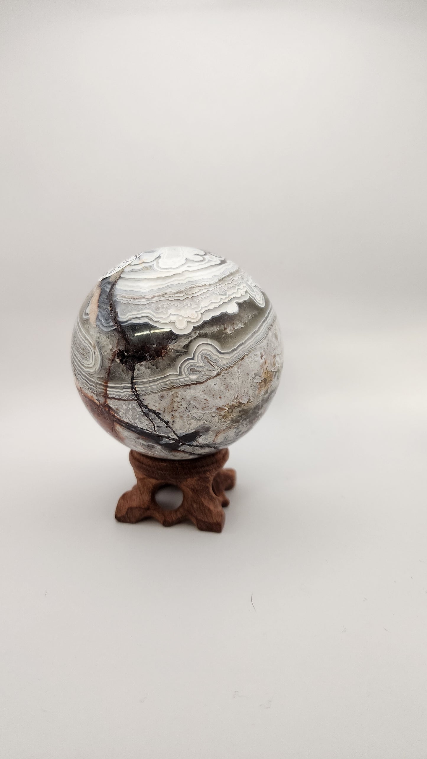 75 mm Mexican crazy lace Agate sphere with stand