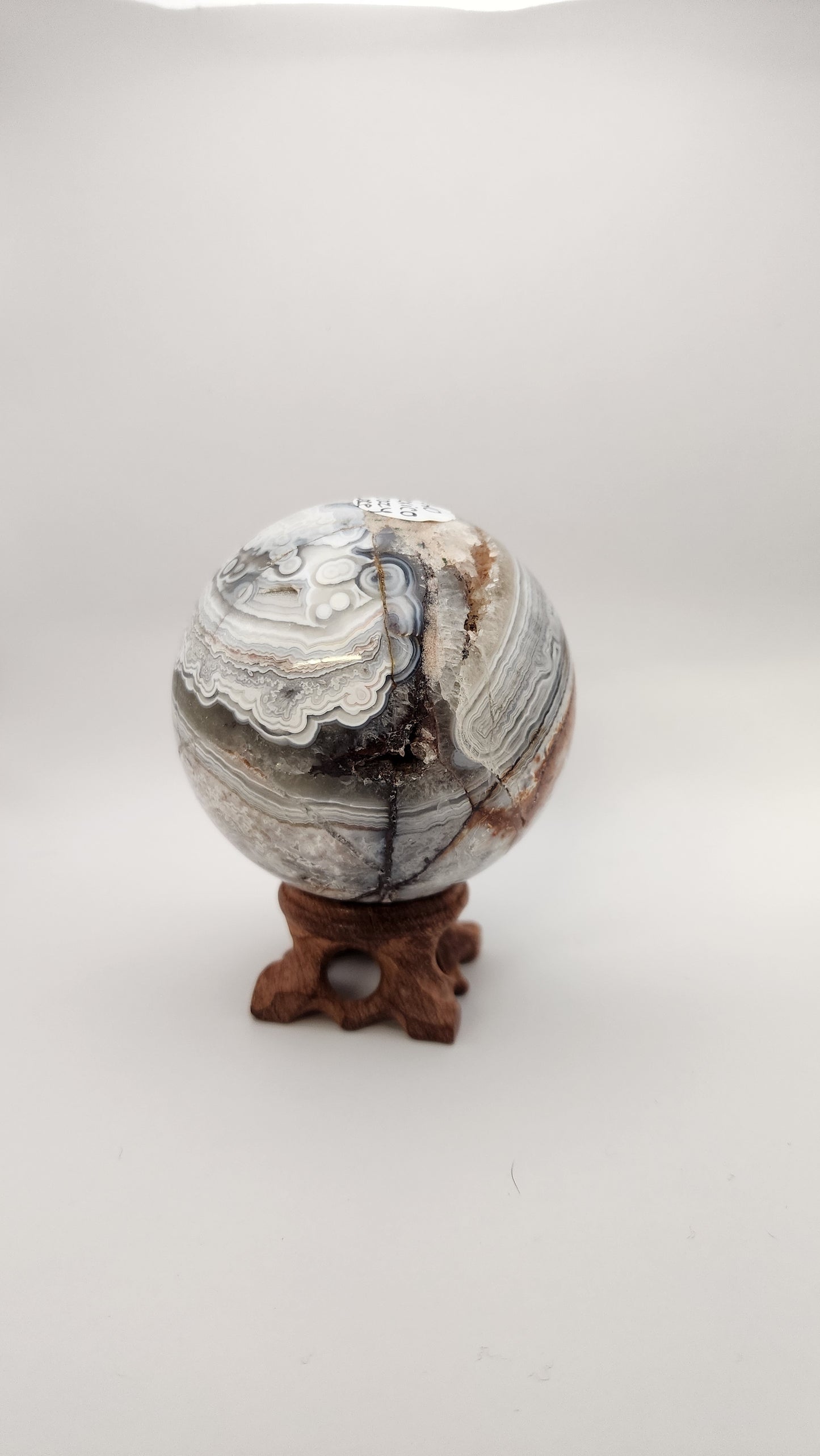 75 mm Mexican crazy lace Agate sphere with stand
