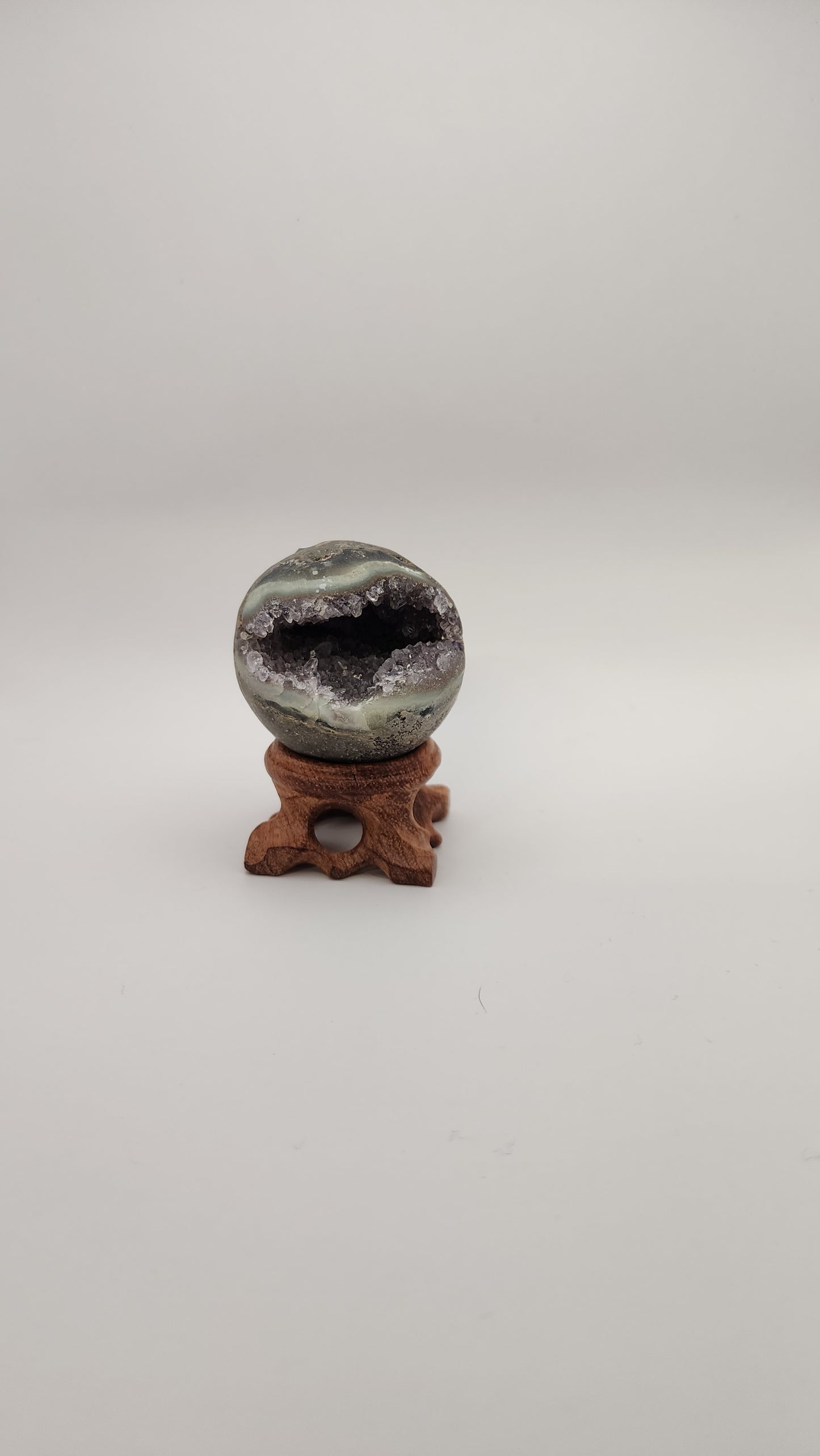 47mm Amethyst druzy sphere with stand