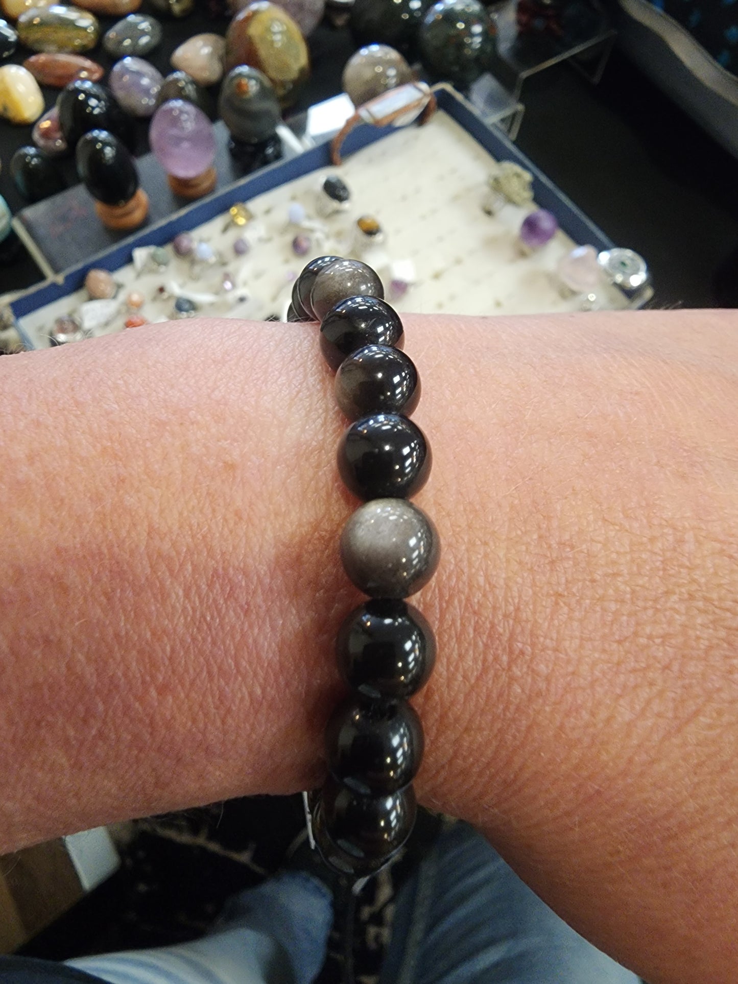 Silver Obsidian Bracelet