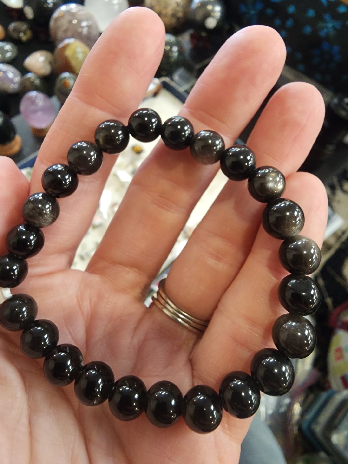Silver Obsidian Bracelet