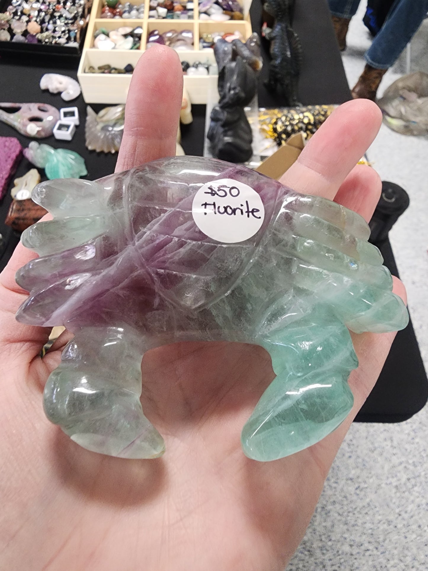 Fluorite Crab carving