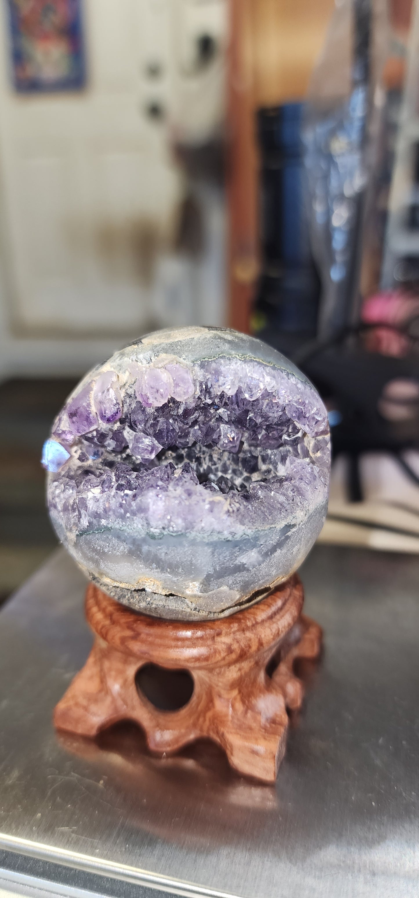 47mm Amathyst sphere with stand