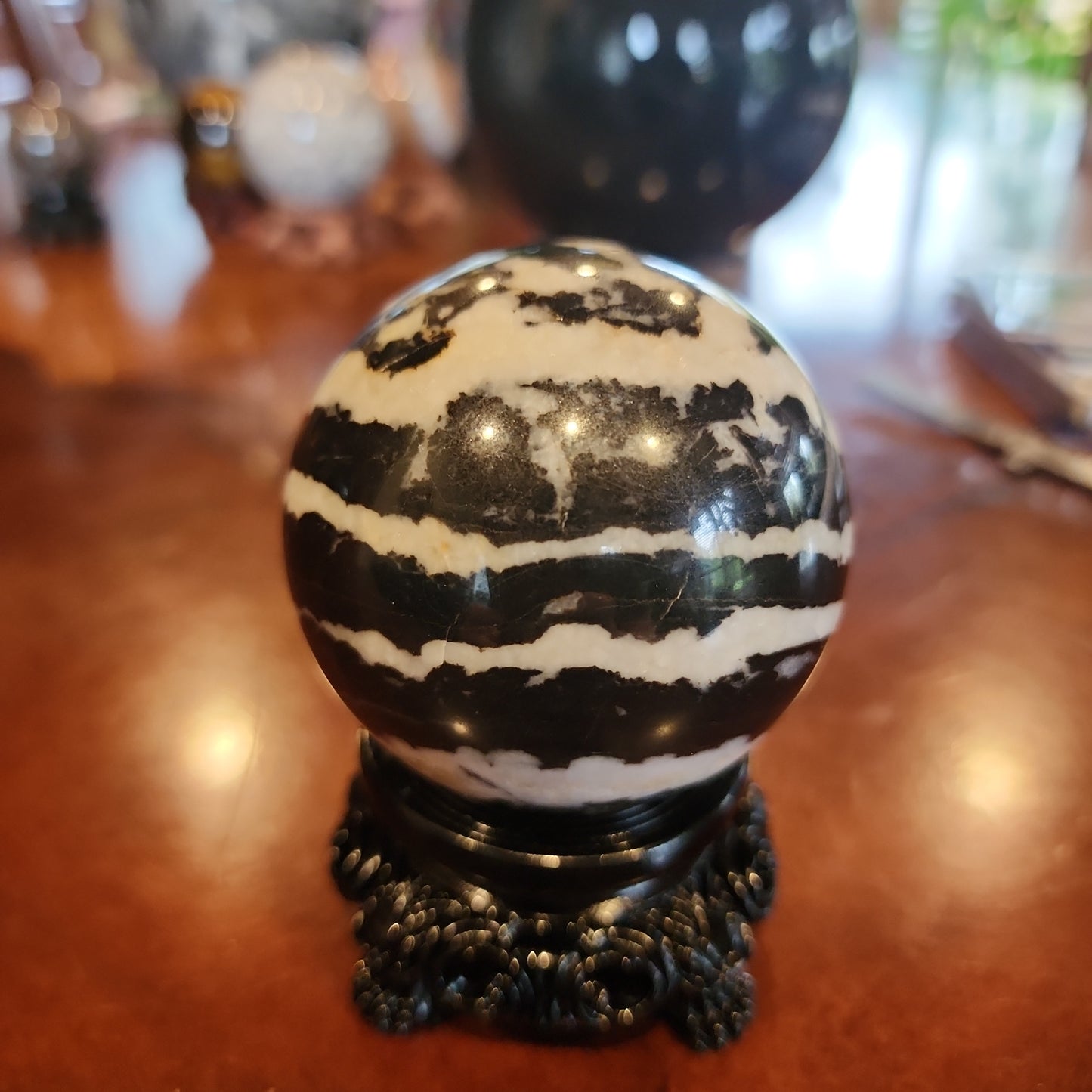 Zebra jasper sphere