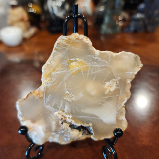 Flower agate slab