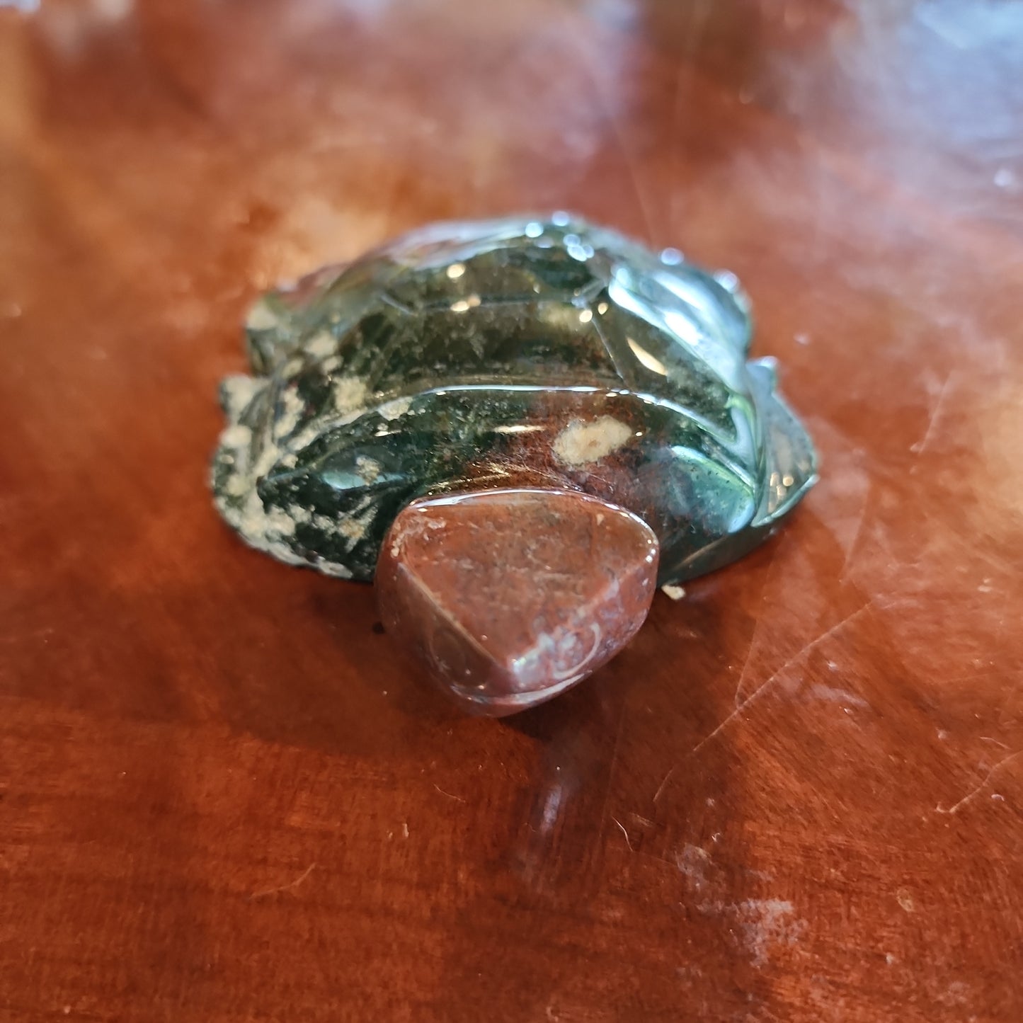 Ocean jasper turtle carving