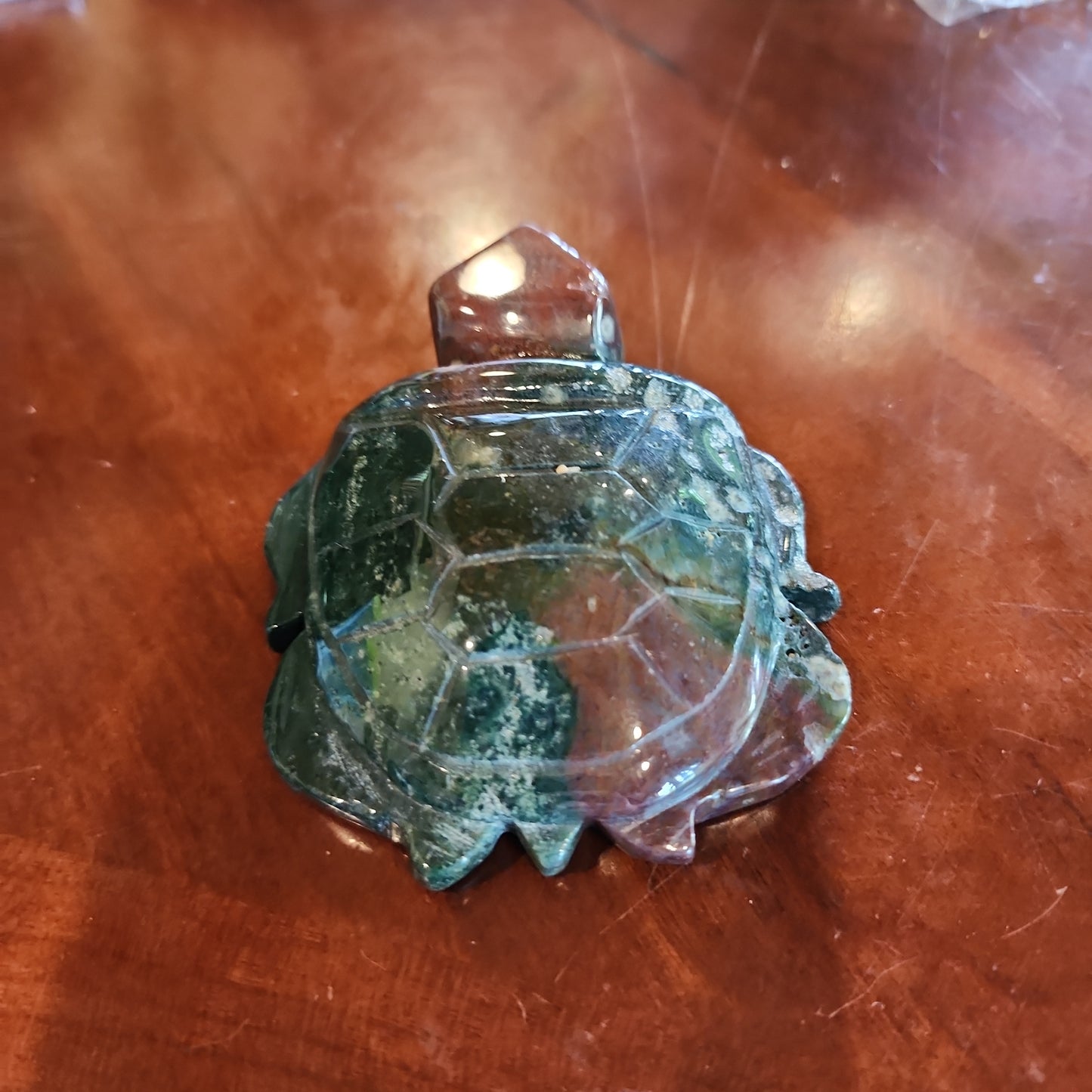 Ocean jasper turtle carving